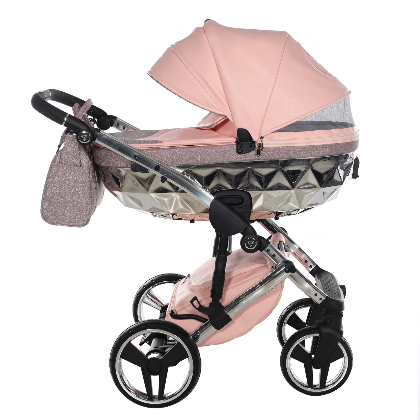 Junama HANDCRAFT GLITTER V3 2 in 1 , prams and stroller, PINK