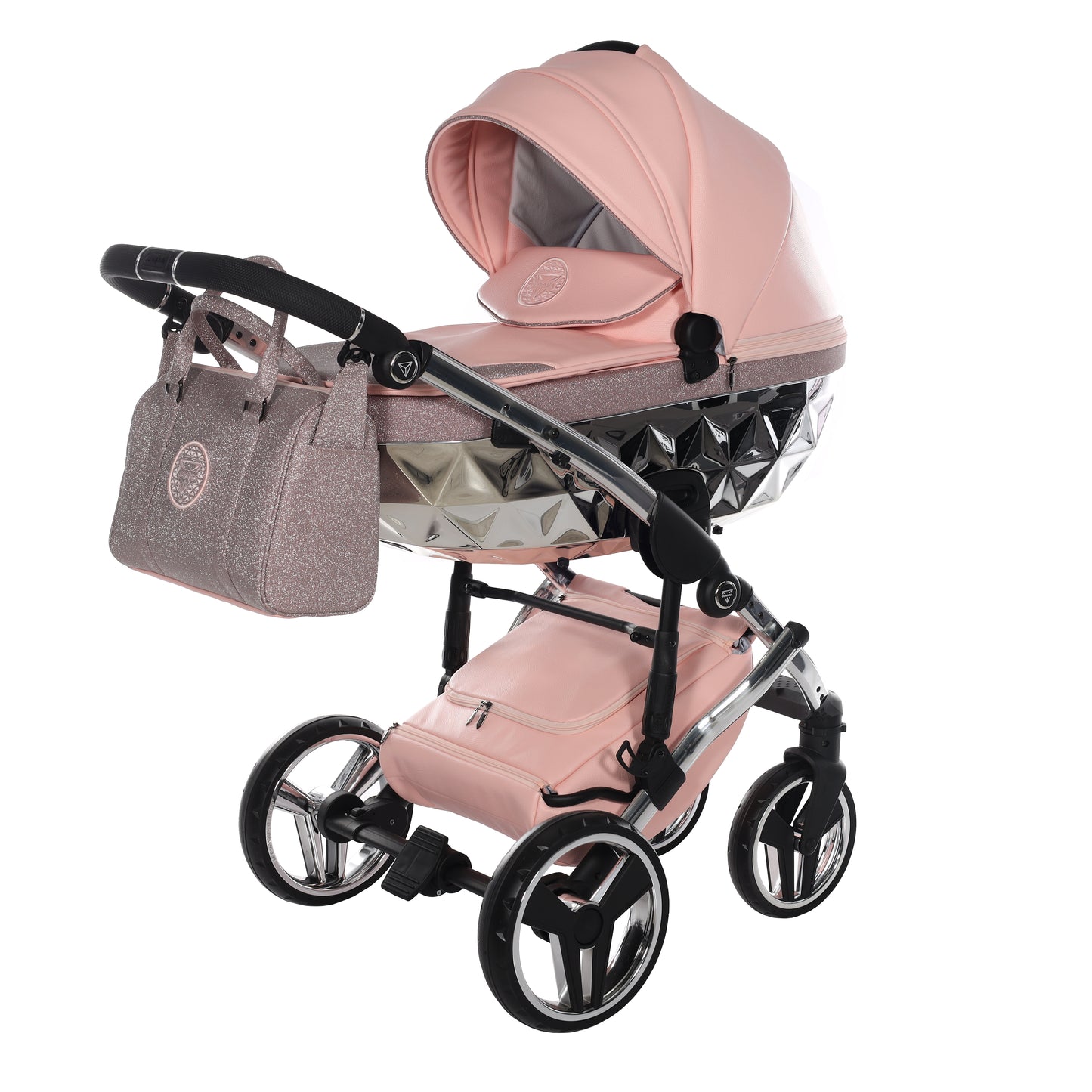 Junama HANDCRAFT GLITTER V3 2 in 1 , prams and stroller, PINK