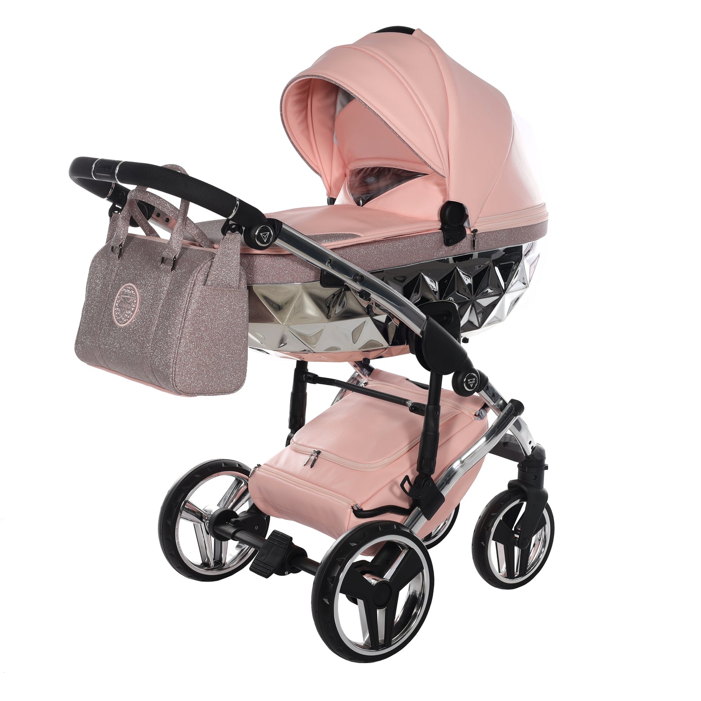 Junama HANDCRAFT GLITTER V3 2 in 1 , prams and stroller, PINK