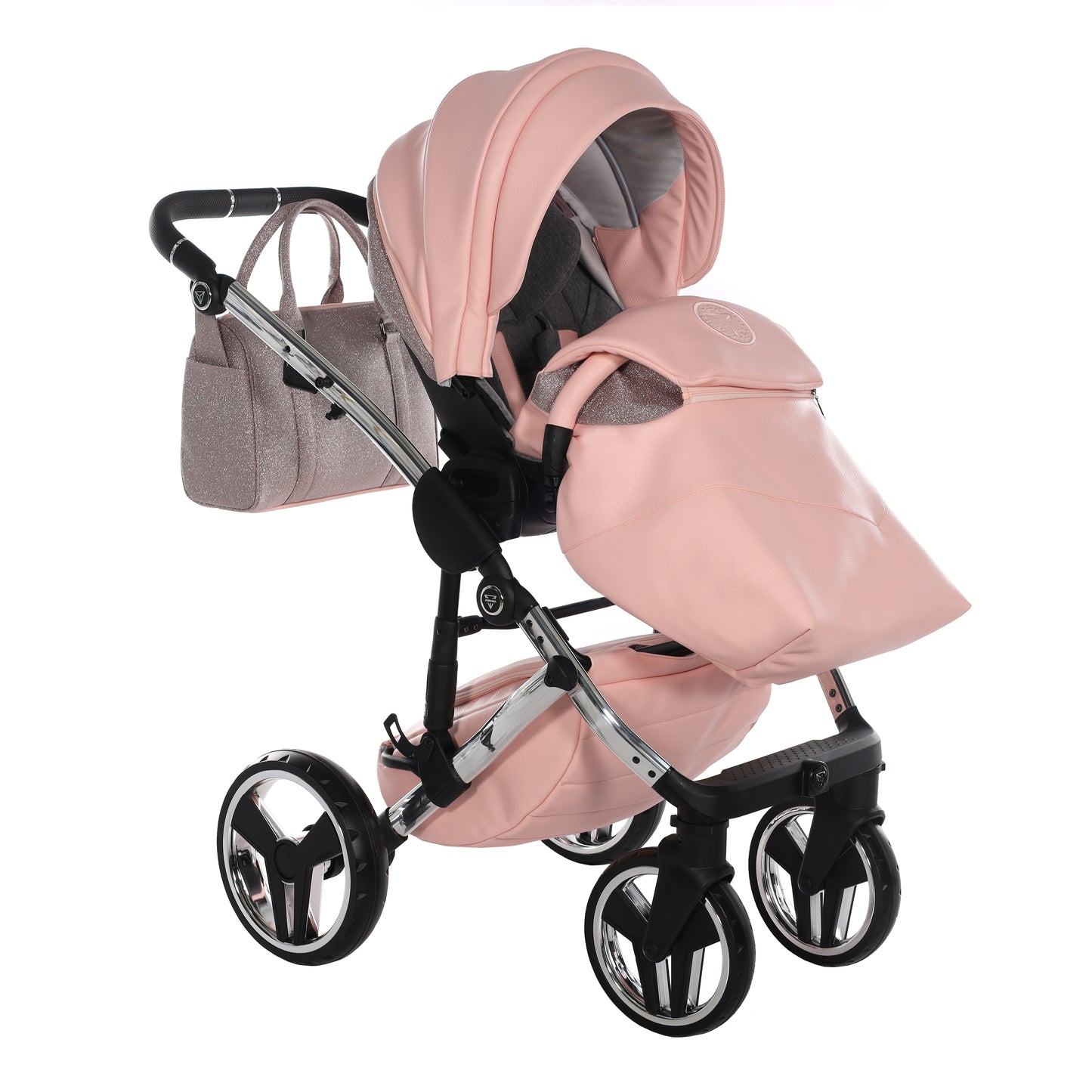 Junama HANDCRAFT GLITTER V3 2 in 1 , prams and stroller, PINK