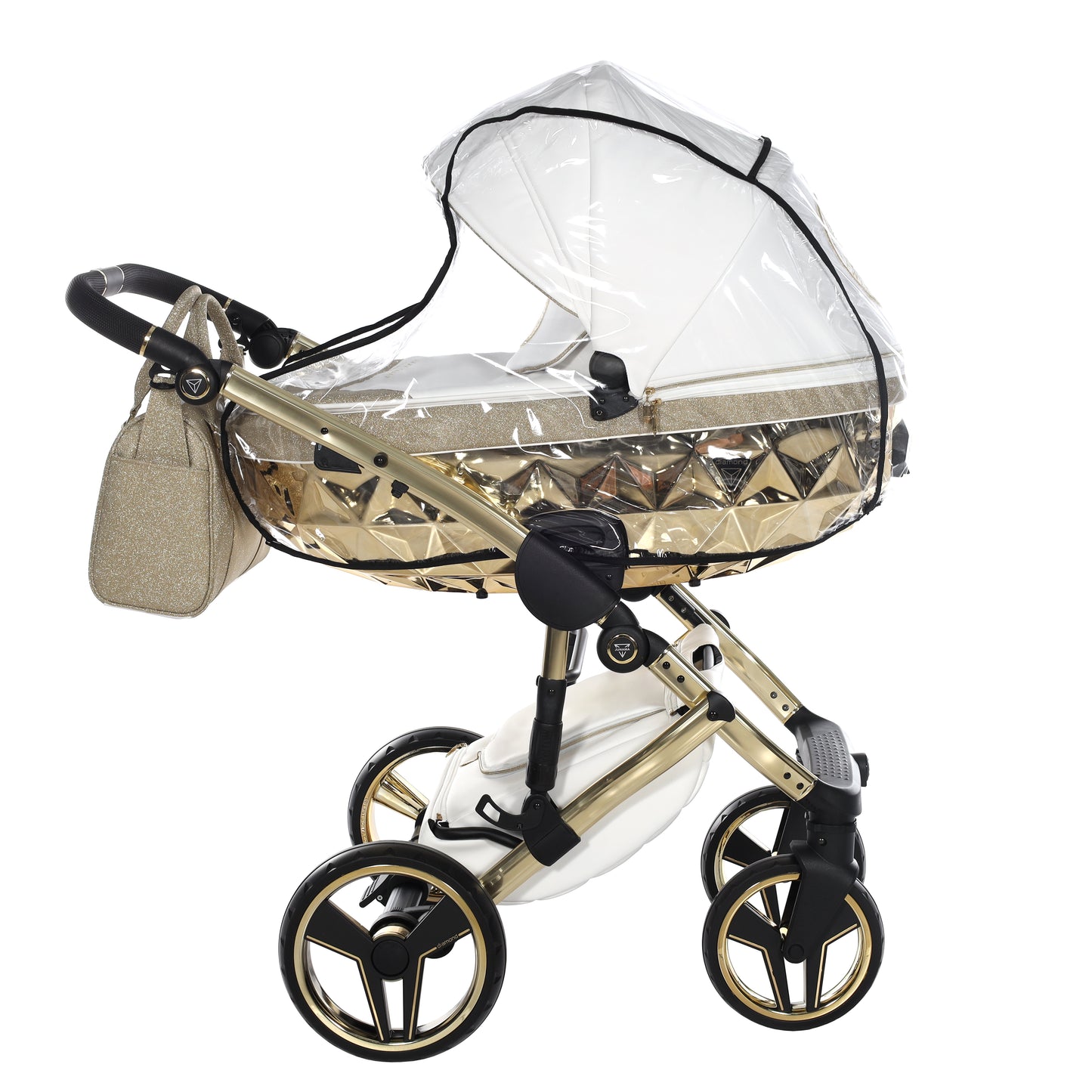 Junama HANDCRAFT GLITTER V3 2 in 1 , prams and stroller, GOLD