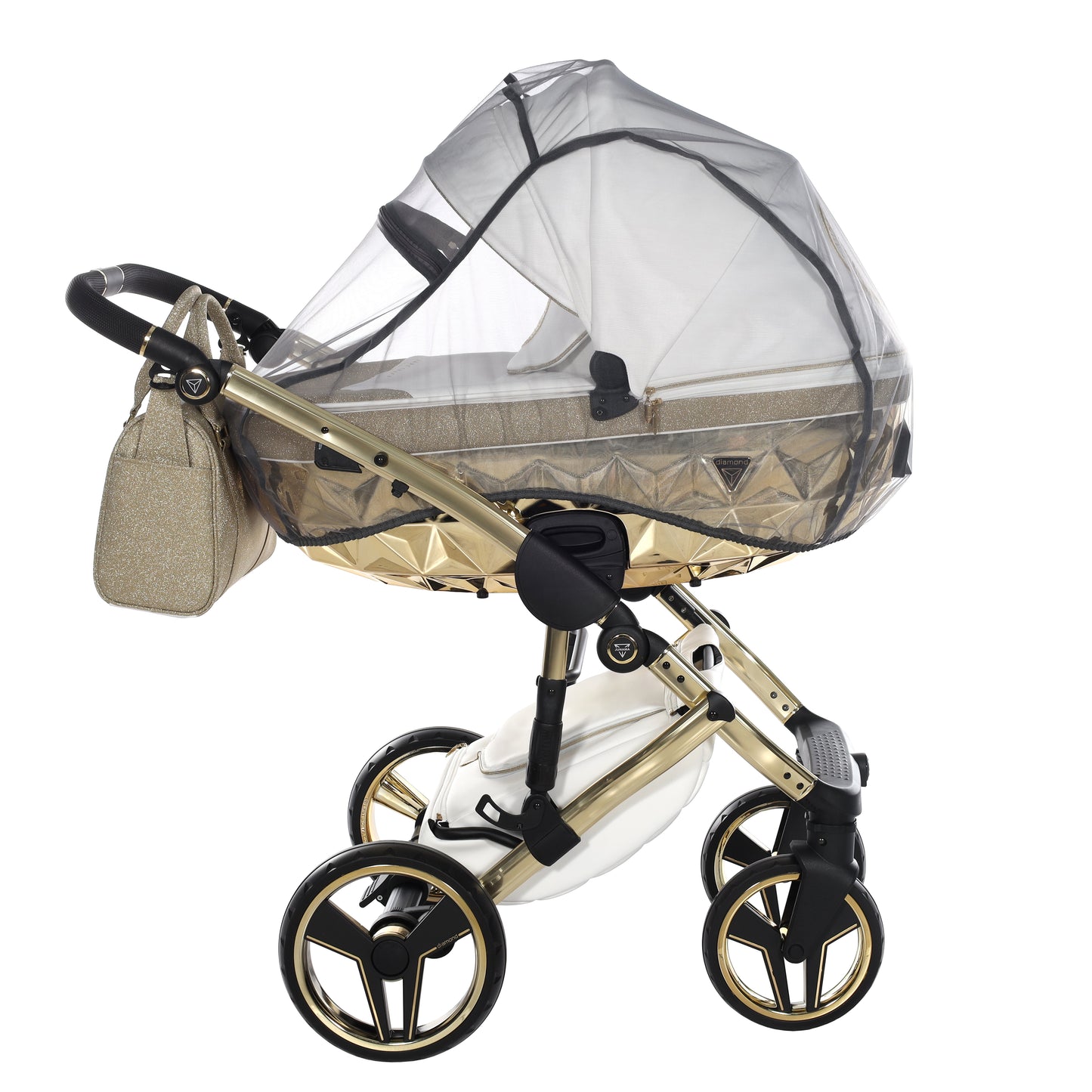 Junama HANDCRAFT GLITTER V3 2 in 1 , prams and stroller, GOLD
