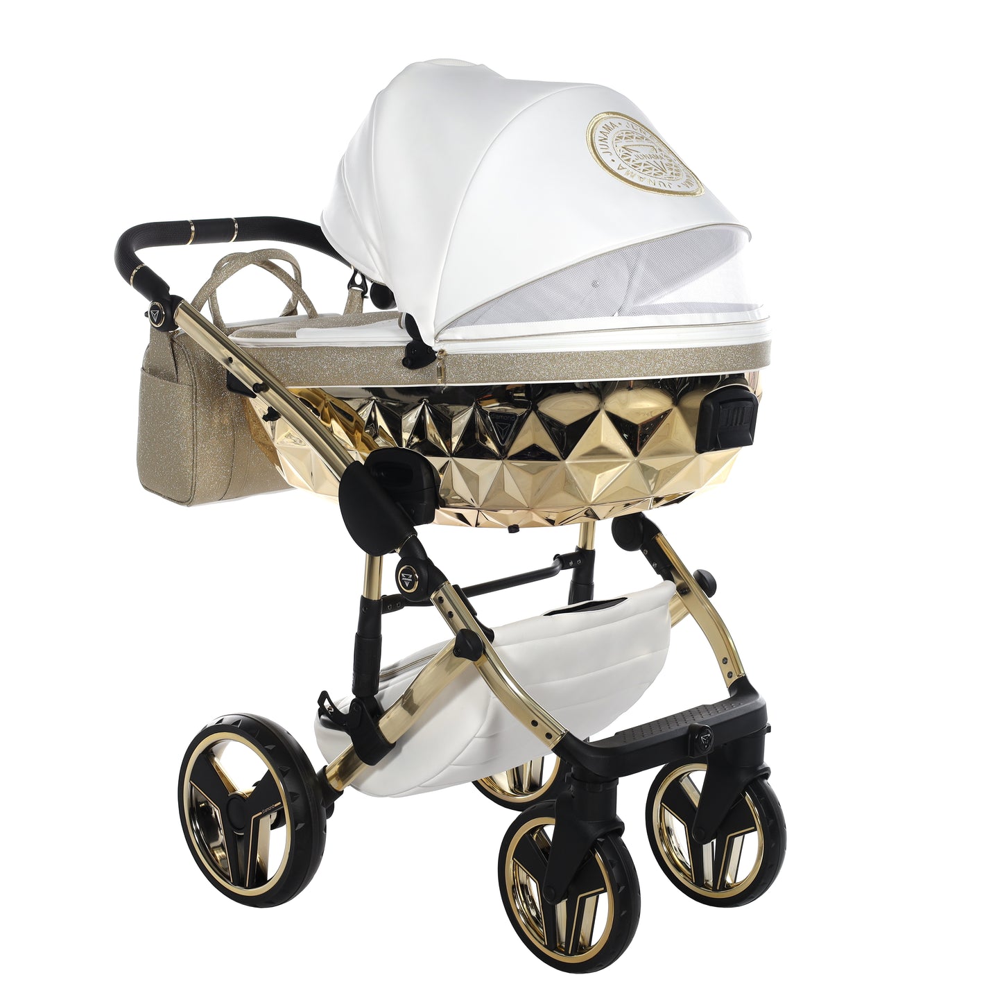 Junama HANDCRAFT GLITTER V3 2 in 1 , prams and stroller, GOLD