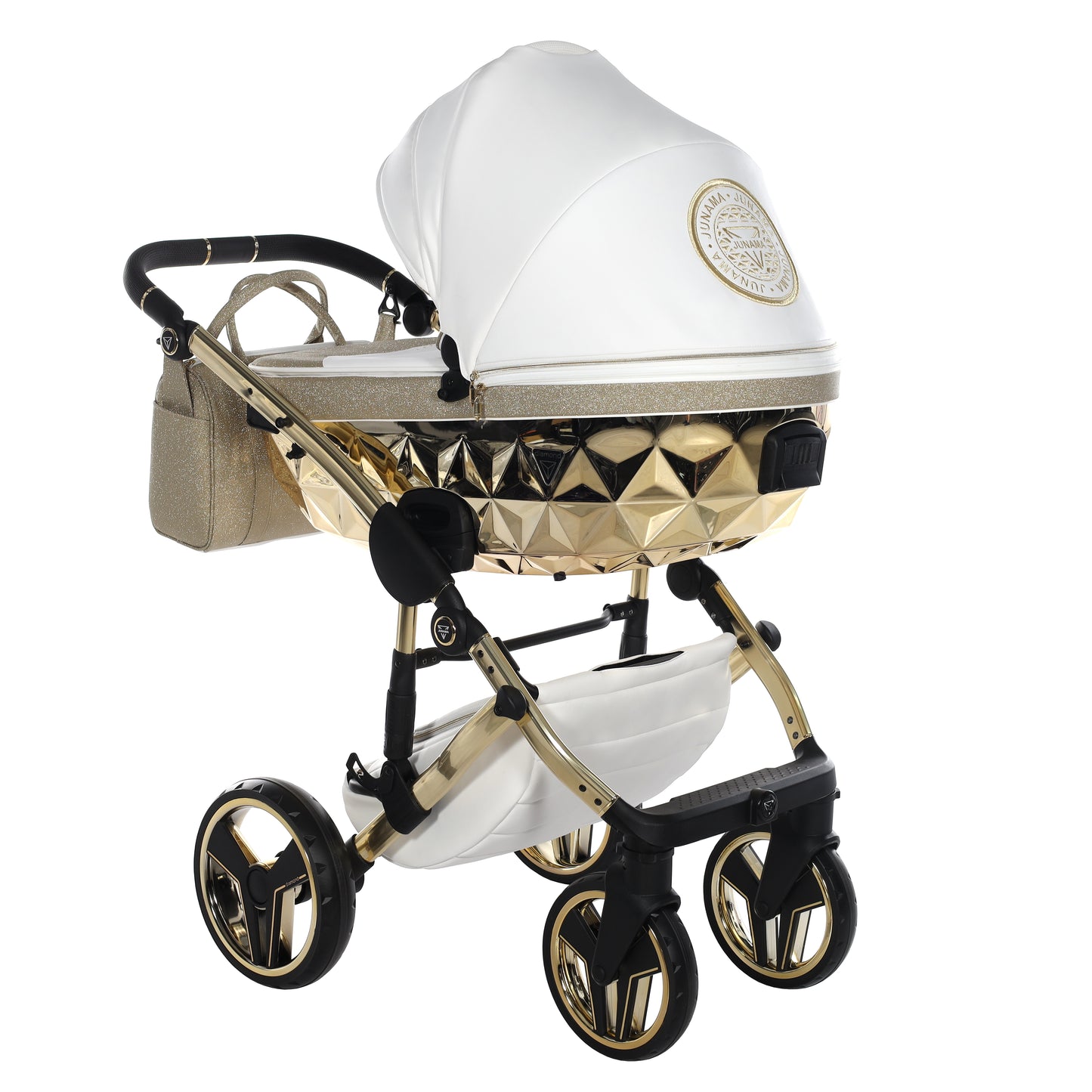 Junama HANDCRAFT GLITTER V3 2 in 1 , prams and stroller, GOLD