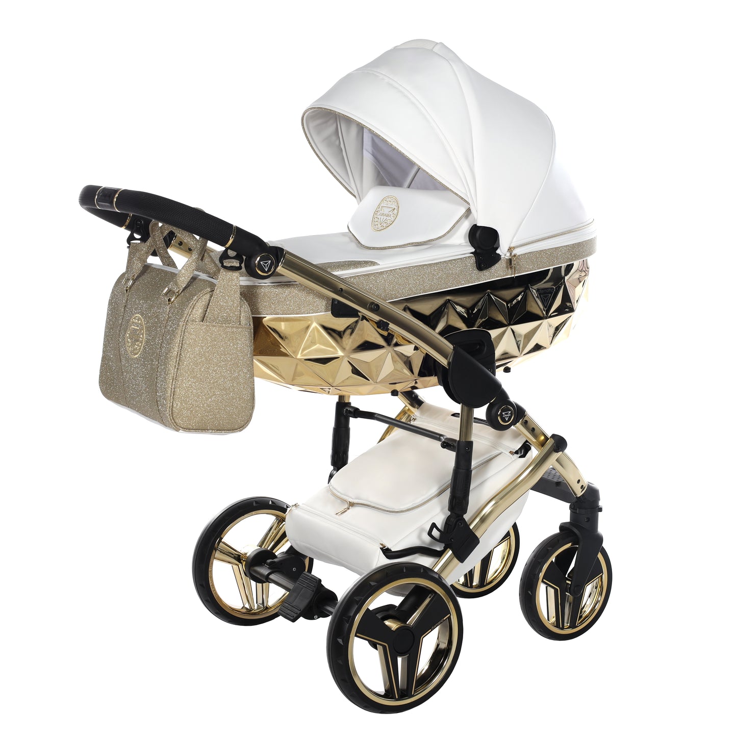 Junama HANDCRAFT GLITTER V3 2 in 1 , prams and stroller, GOLD