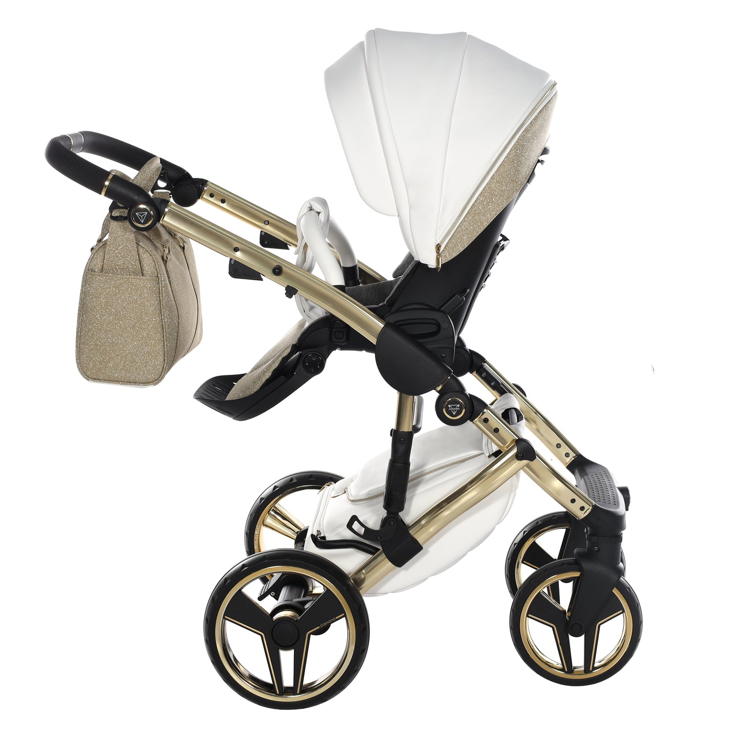 Junama HANDCRAFT GLITTER V3 2 in 1 , prams and stroller, GOLD