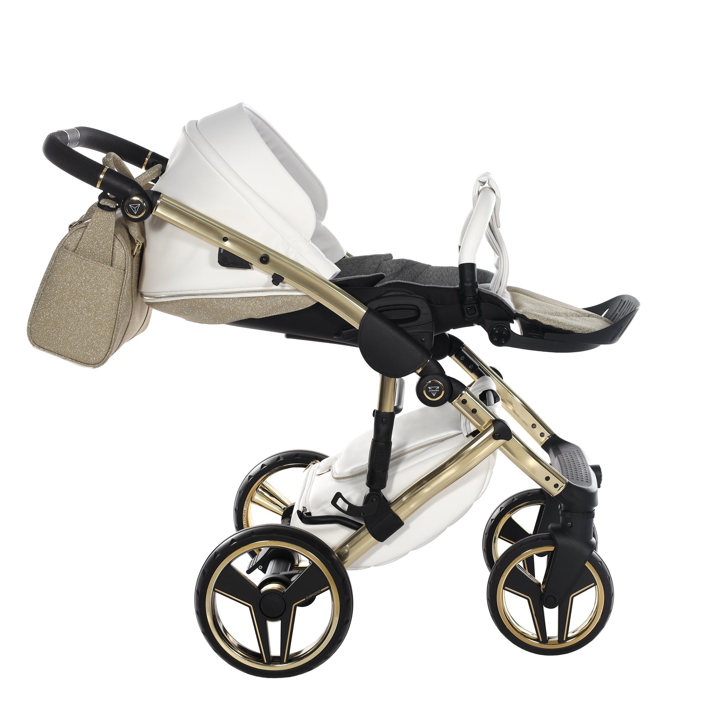 Junama HANDCRAFT GLITTER V3 2 in 1 , prams and stroller, GOLD