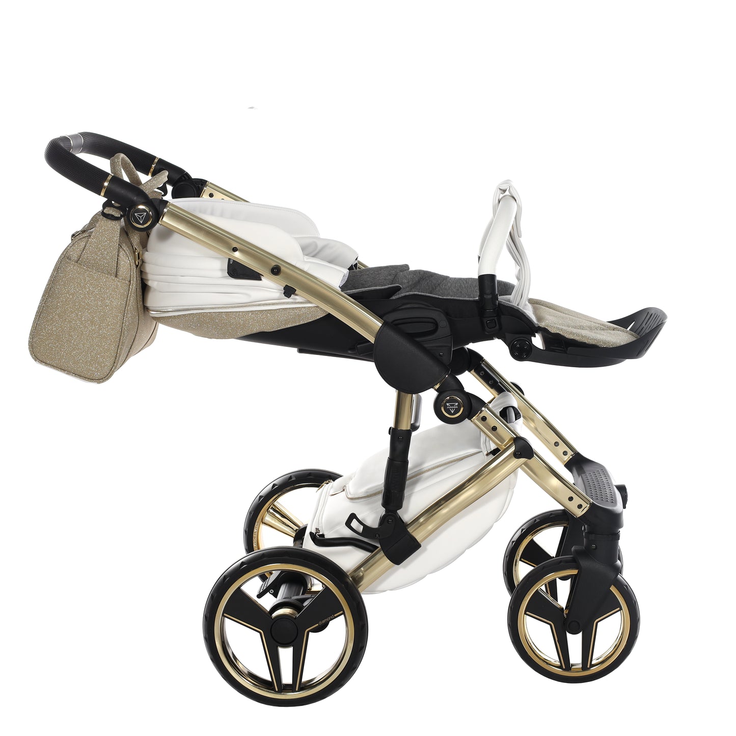 Junama HANDCRAFT GLITTER V3 2 in 1 , prams and stroller, GOLD
