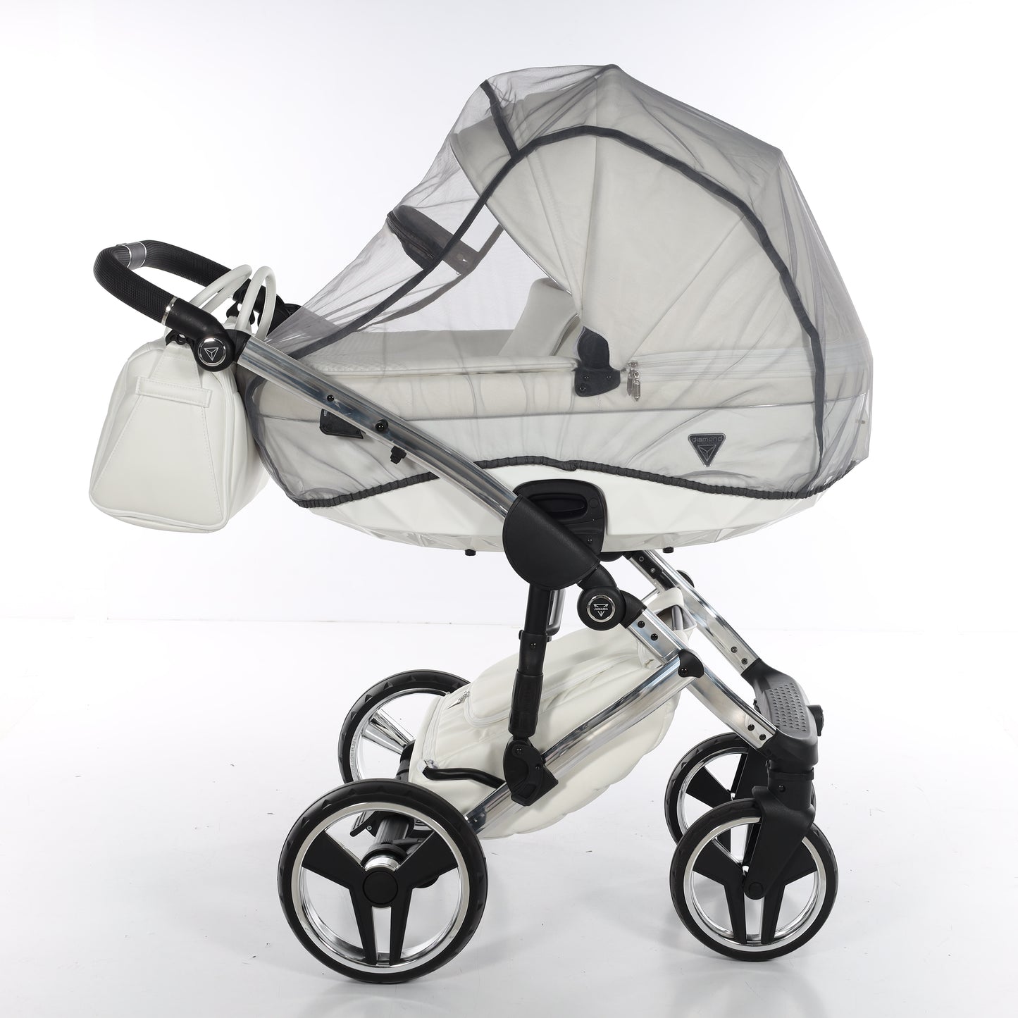 Junama FLUO V3 2 in 1 , prams and stroller, WHITE SILVER