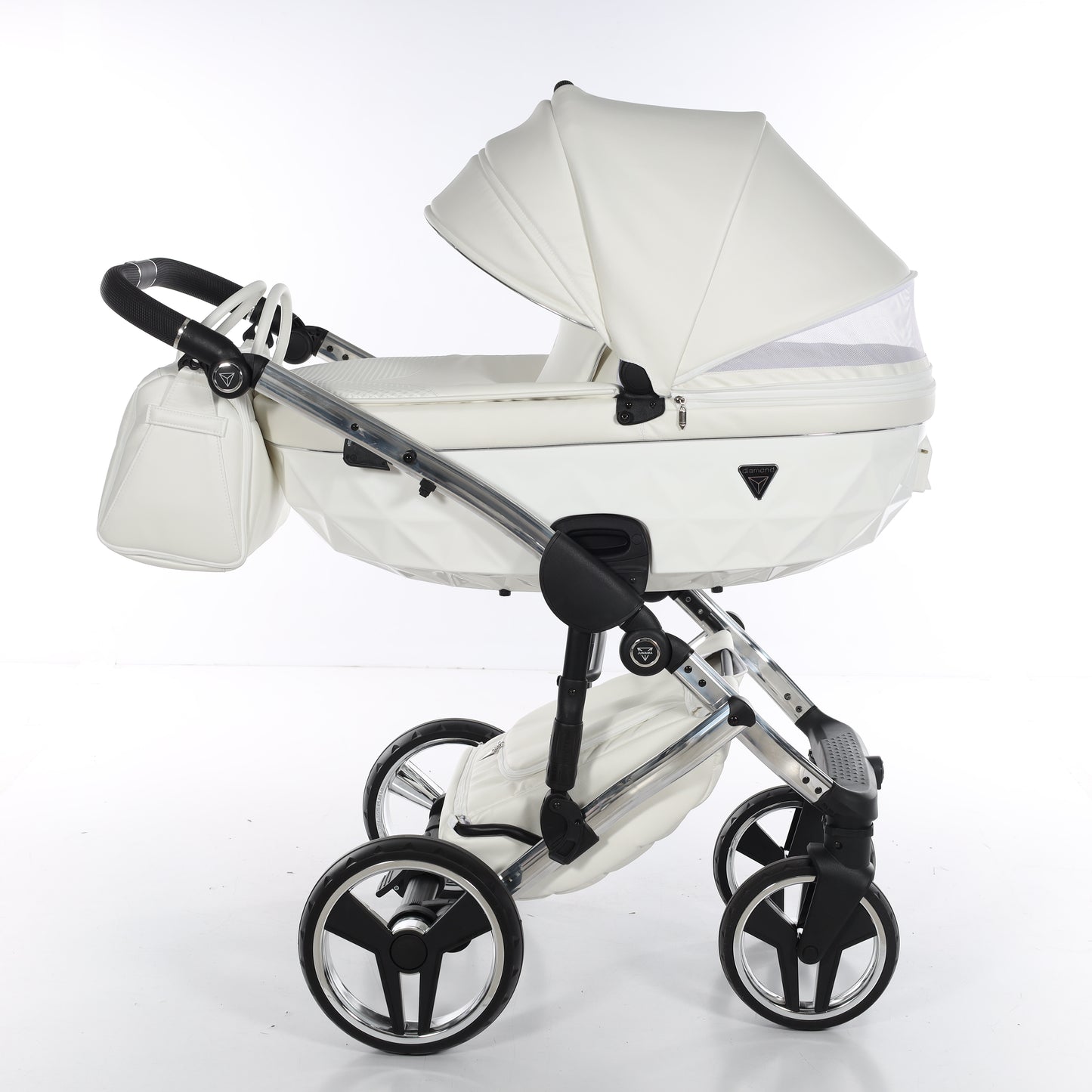 Junama FLUO V3 2 in 1 , prams and stroller, WHITE SILVER