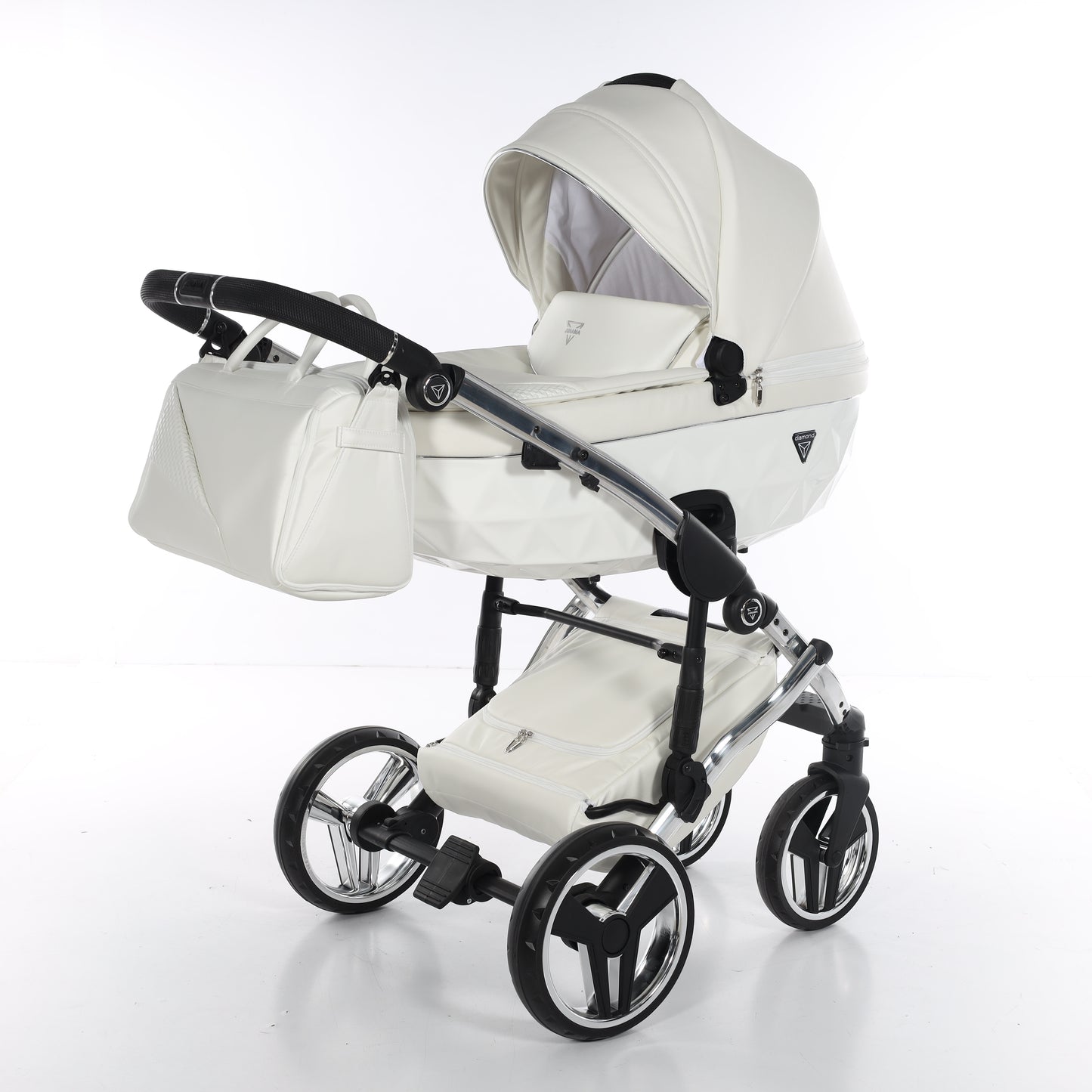 Junama FLUO V3 2 in 1 , prams and stroller, WHITE SILVER