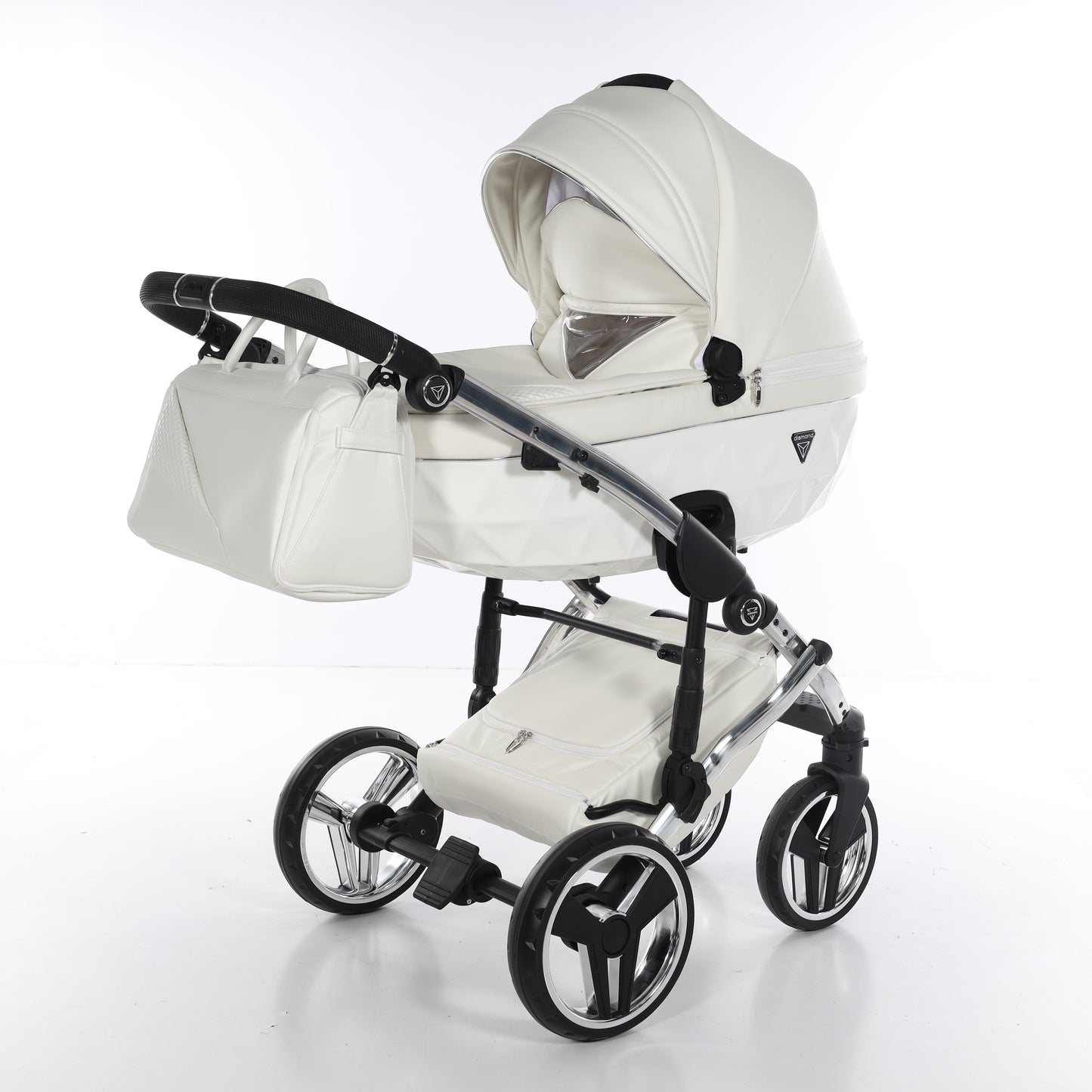 Junama FLUO V3 2 in 1 , prams and stroller, WHITE SILVER