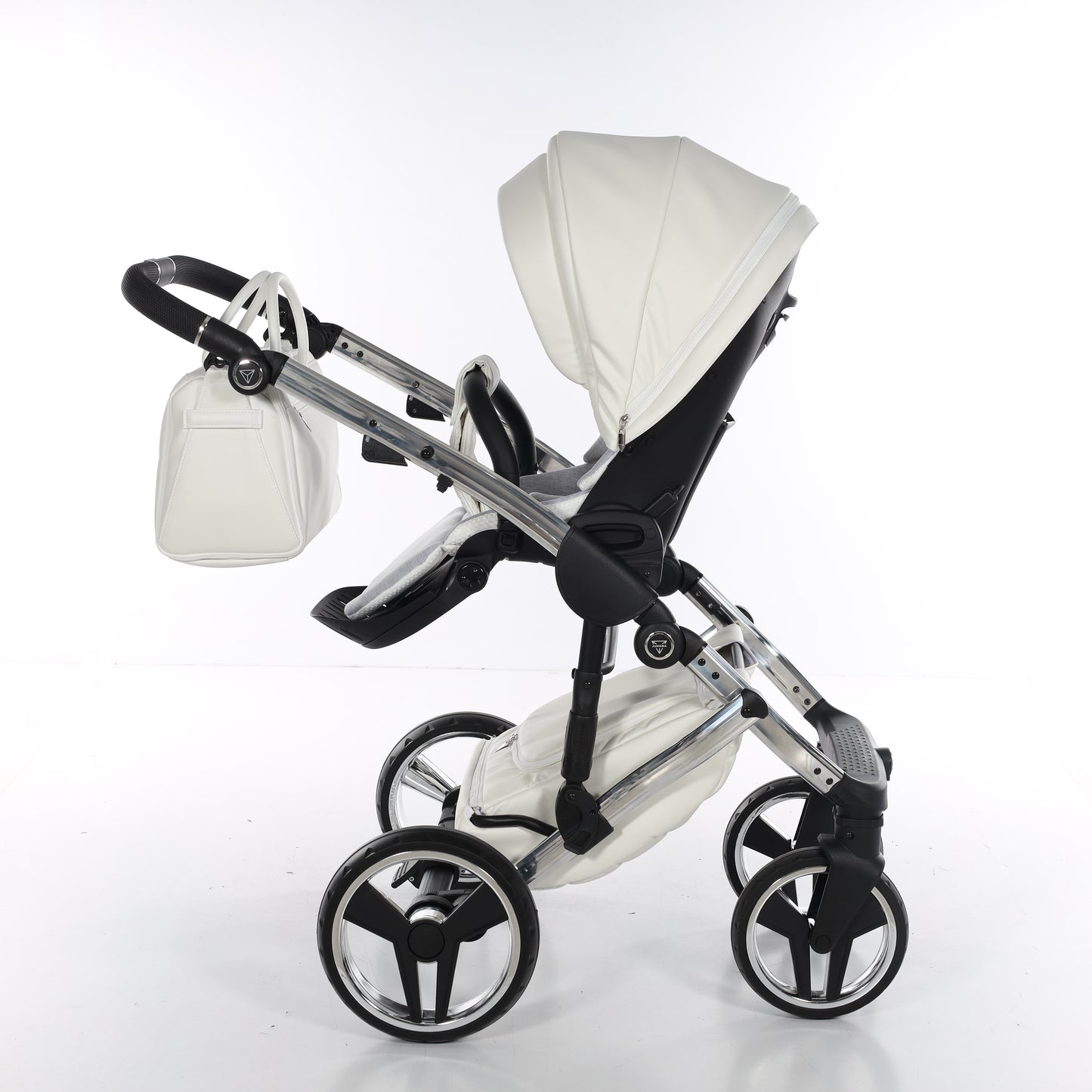 Junama FLUO V3 2 in 1 , prams and stroller, WHITE SILVER
