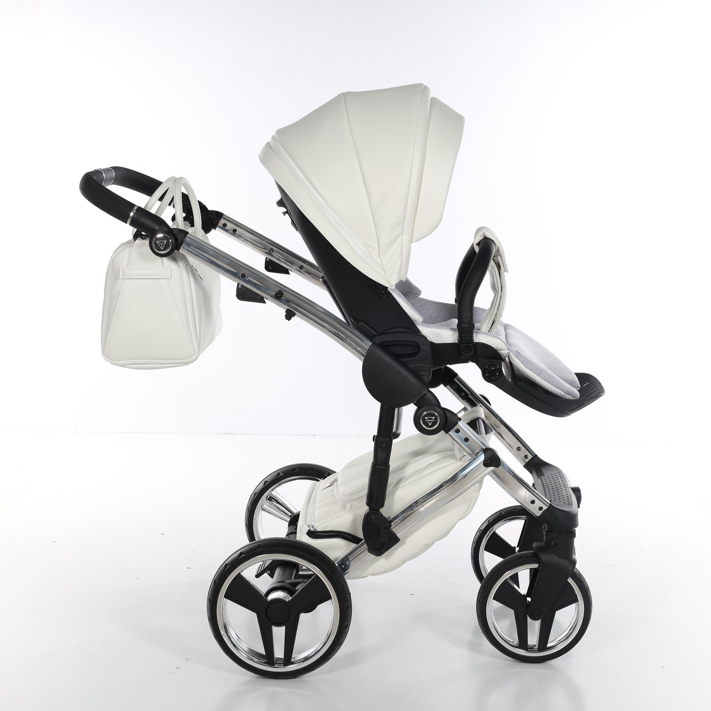 Junama FLUO V3 2 in 1 , prams and stroller, WHITE SILVER