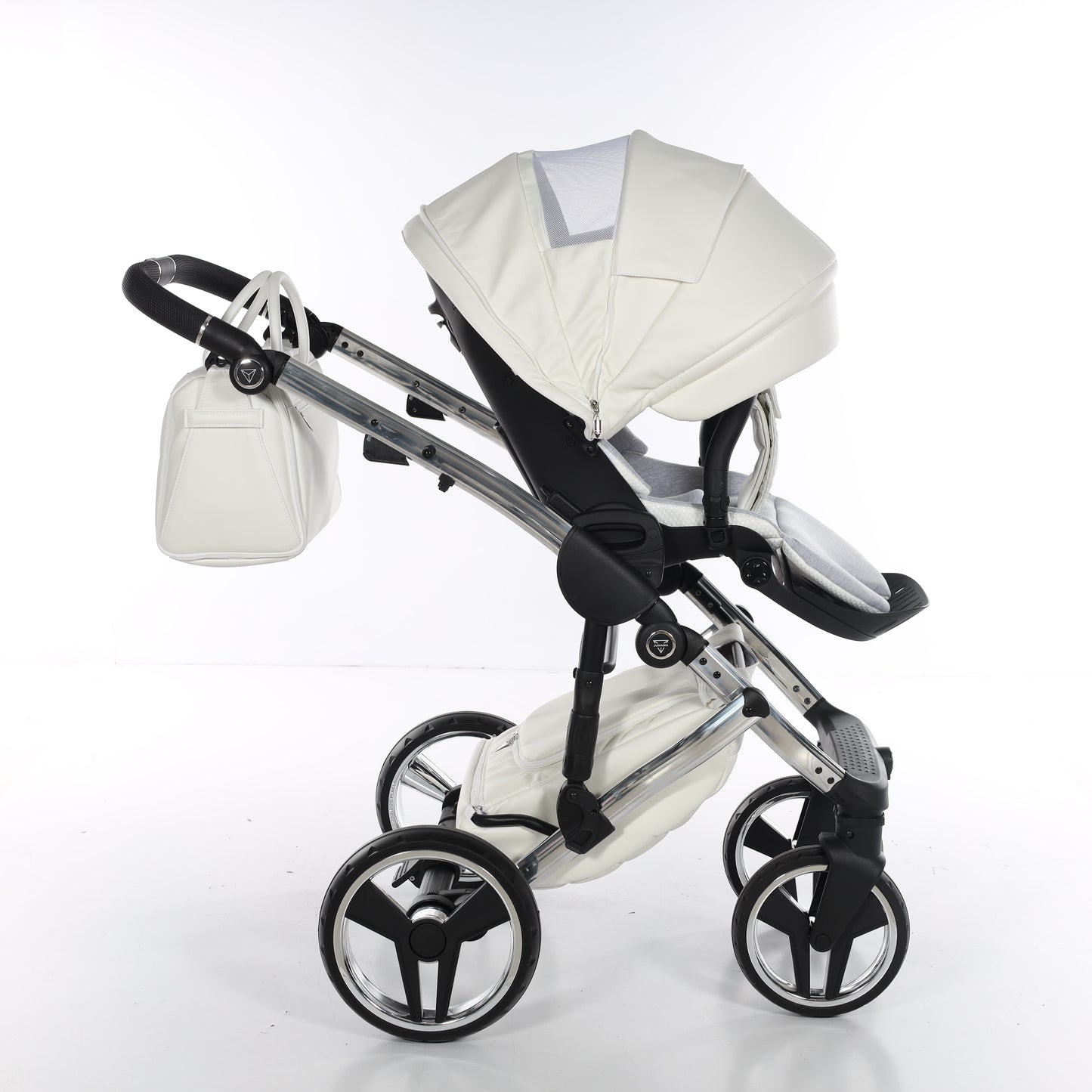Junama FLUO V3 2 in 1 , prams and stroller, WHITE SILVER