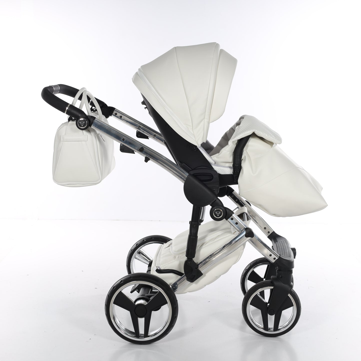 Junama FLUO V3 2 in 1 , prams and stroller, WHITE SILVER