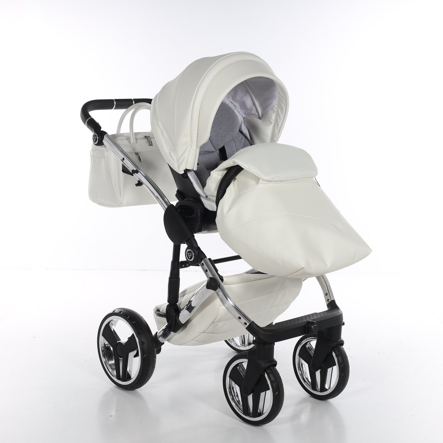 Junama FLUO V3 2 in 1 , prams and stroller, WHITE SILVER
