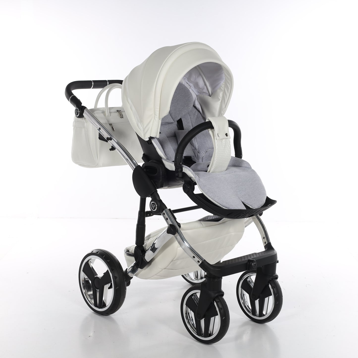 Junama FLUO V3 2 in 1 , prams and stroller, WHITE SILVER