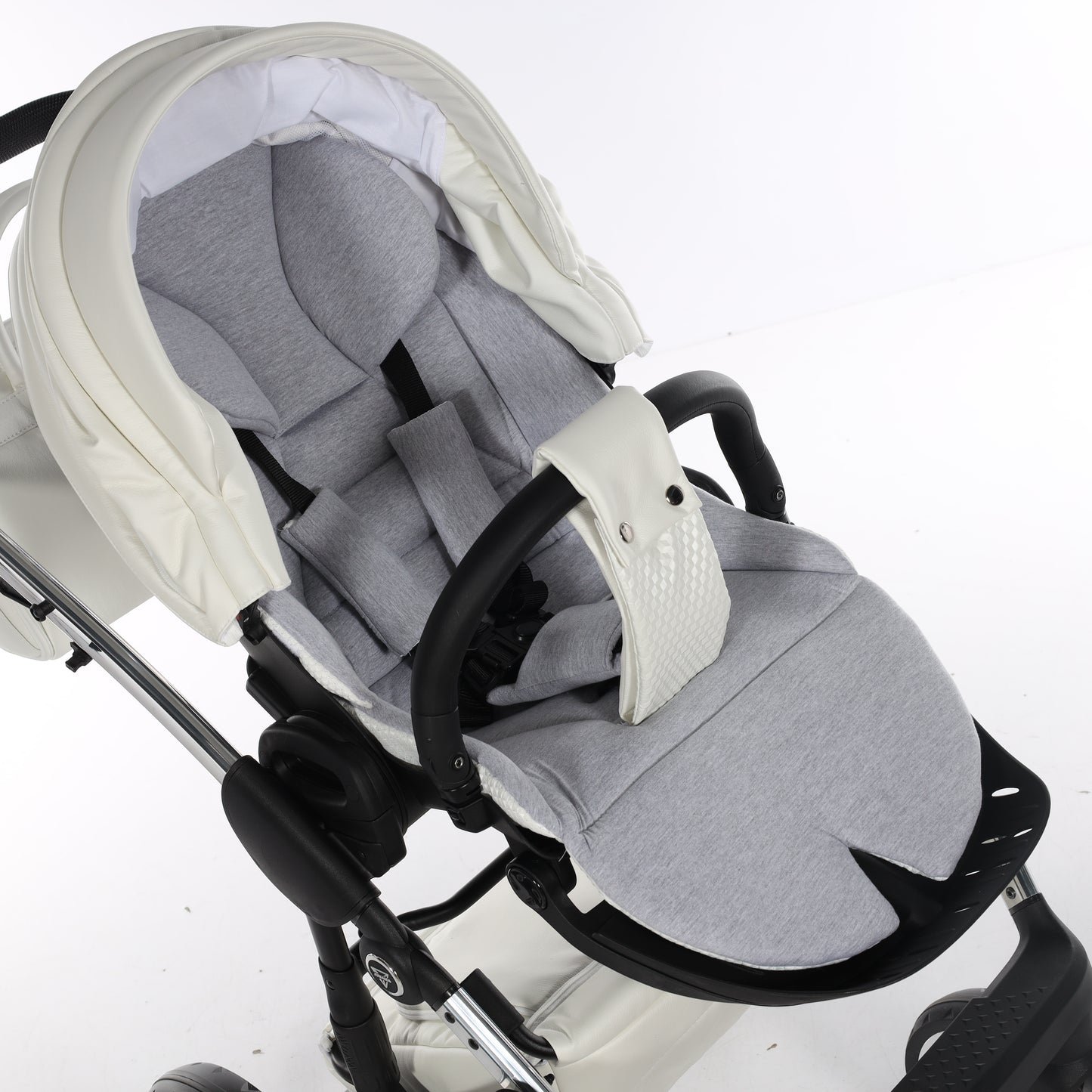 Junama FLUO V3 2 in 1 , prams and stroller, WHITE SILVER