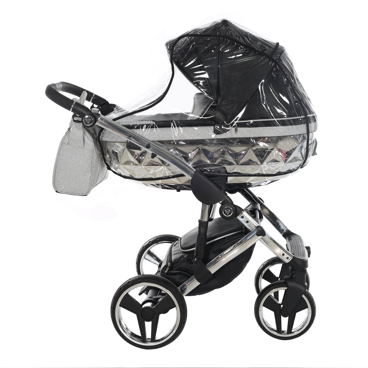 Junama HANDCRAFT GLITTER V3 2 in 1 , prams and stroller, BLACK