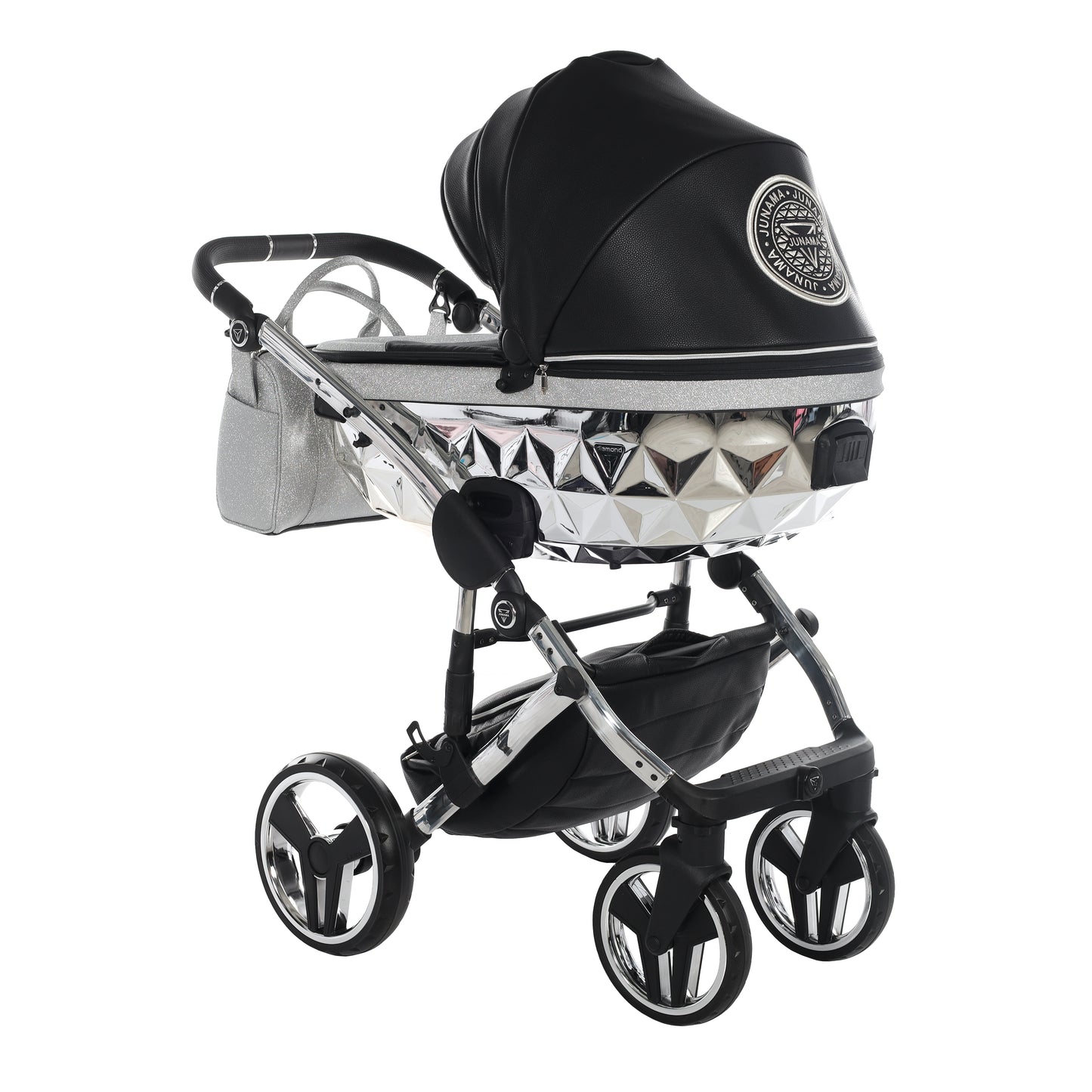 Junama HANDCRAFT GLITTER V3 2 in 1 , prams and stroller, BLACK