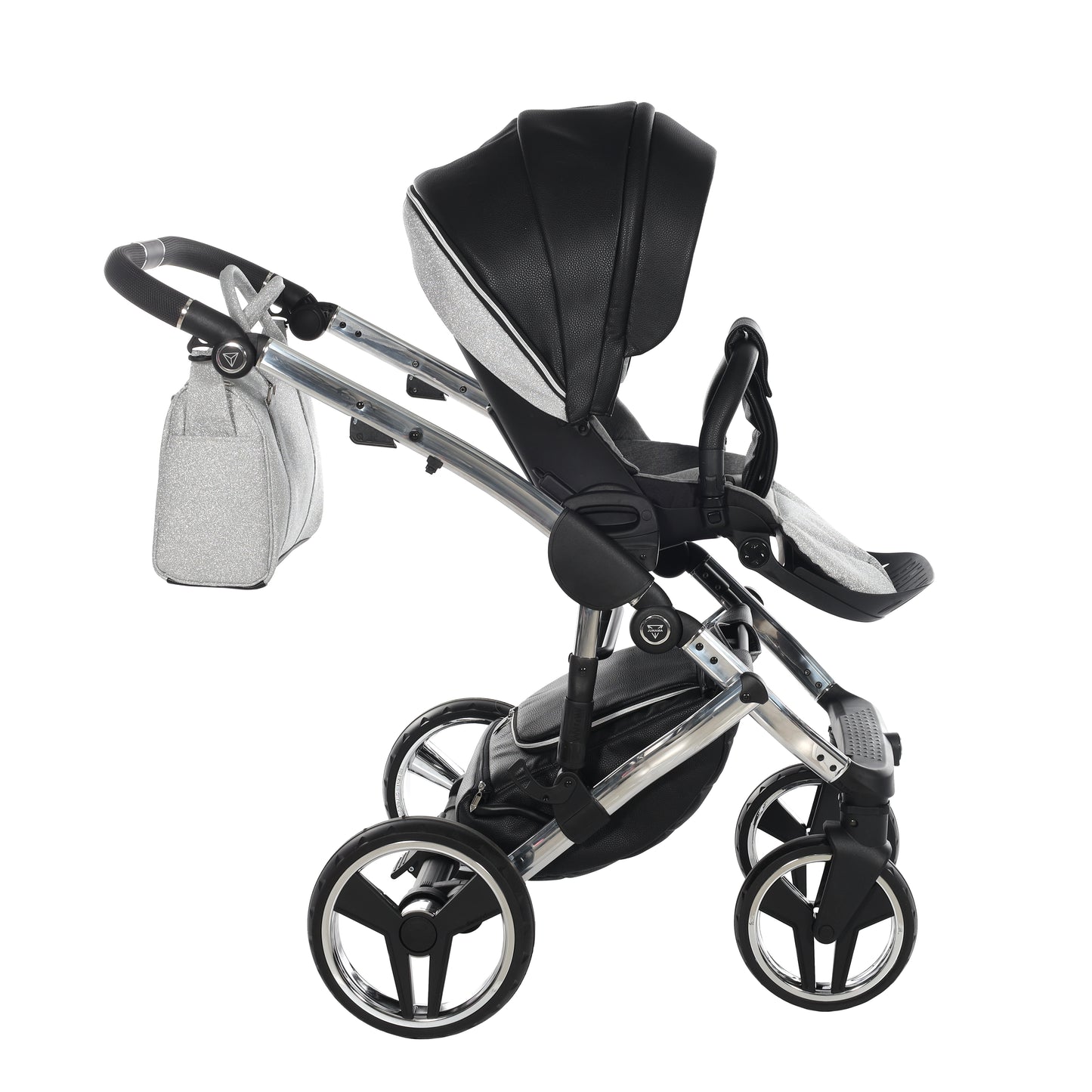 Junama HANDCRAFT GLITTER V3 2 in 1 , prams and stroller, BLACK