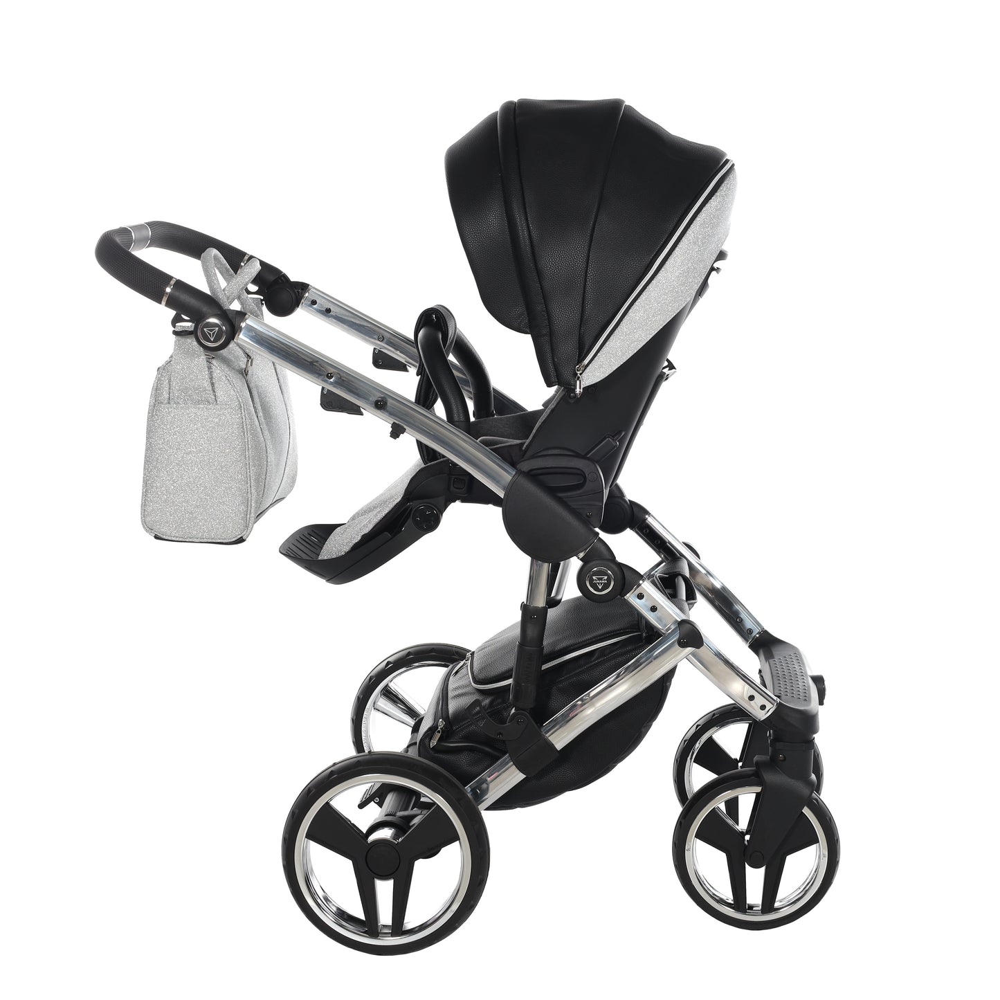 Junama HANDCRAFT GLITTER V3 2 in 1 , prams and stroller, BLACK