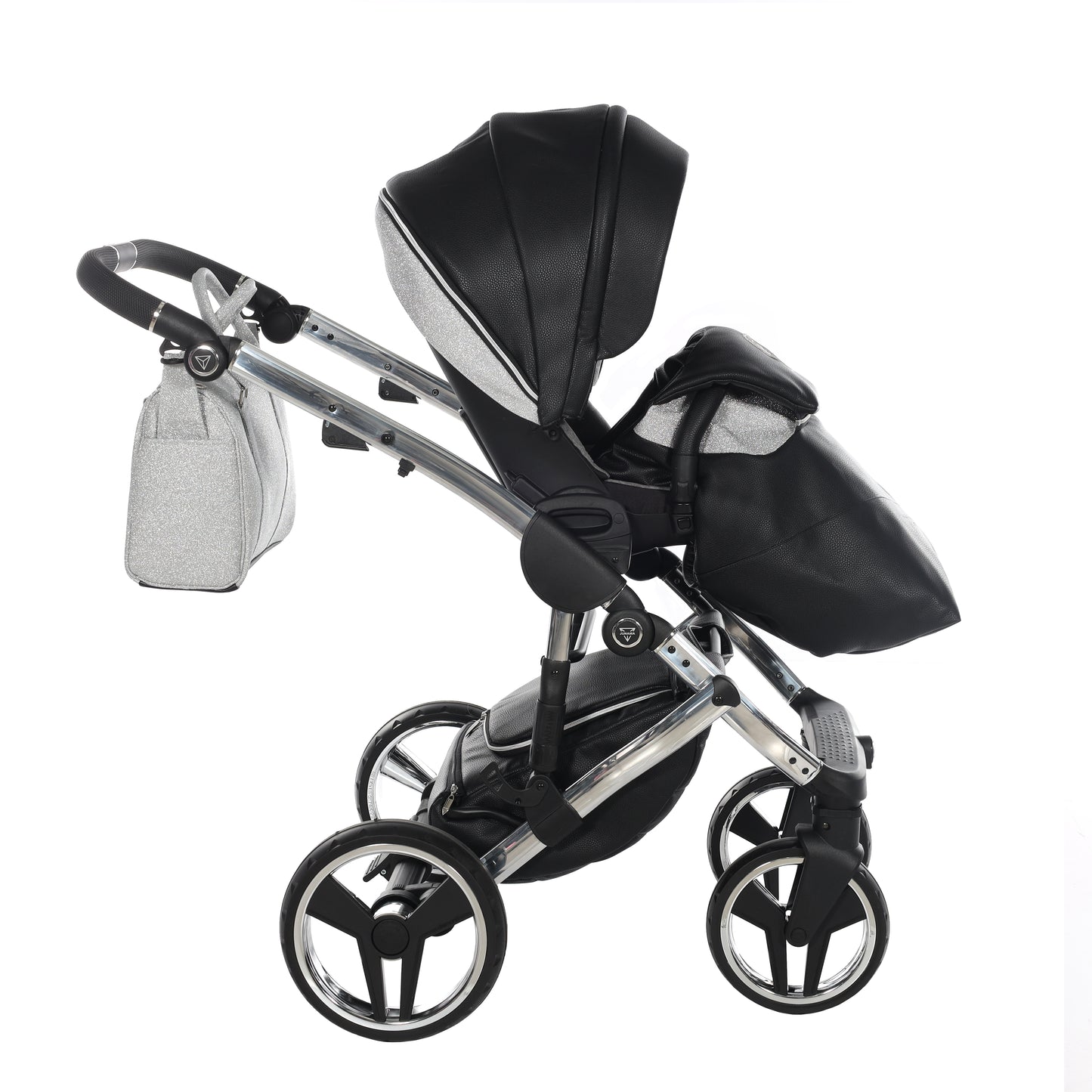 Junama HANDCRAFT GLITTER V3 2 in 1 , prams and stroller, BLACK