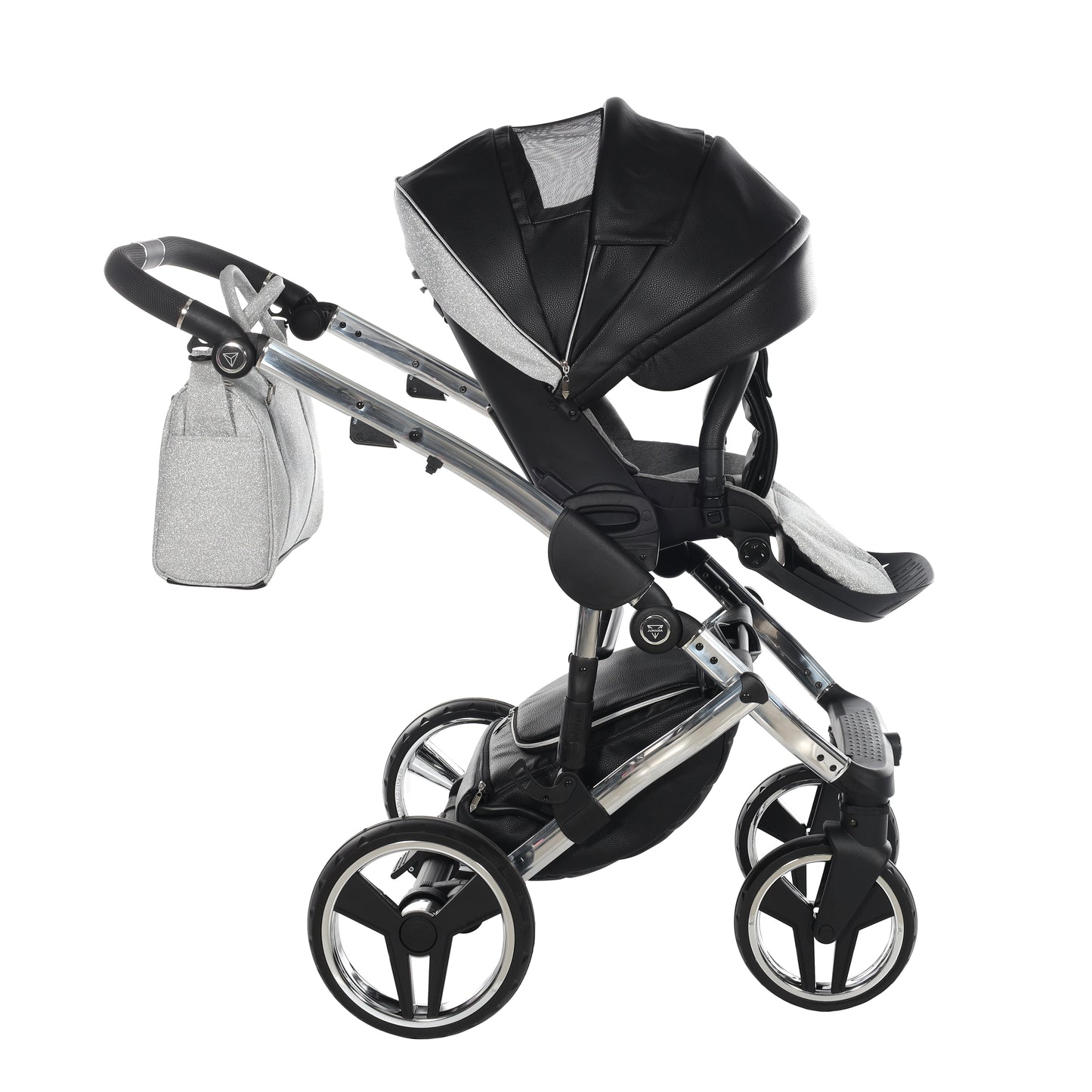 Junama HANDCRAFT GLITTER V3 2 in 1 , prams and stroller, BLACK
