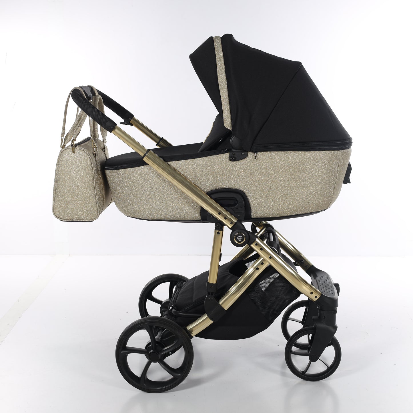 Junama TERMO GLITTER 2 in 1 , prams and stroller, V3 BLACK GOLD