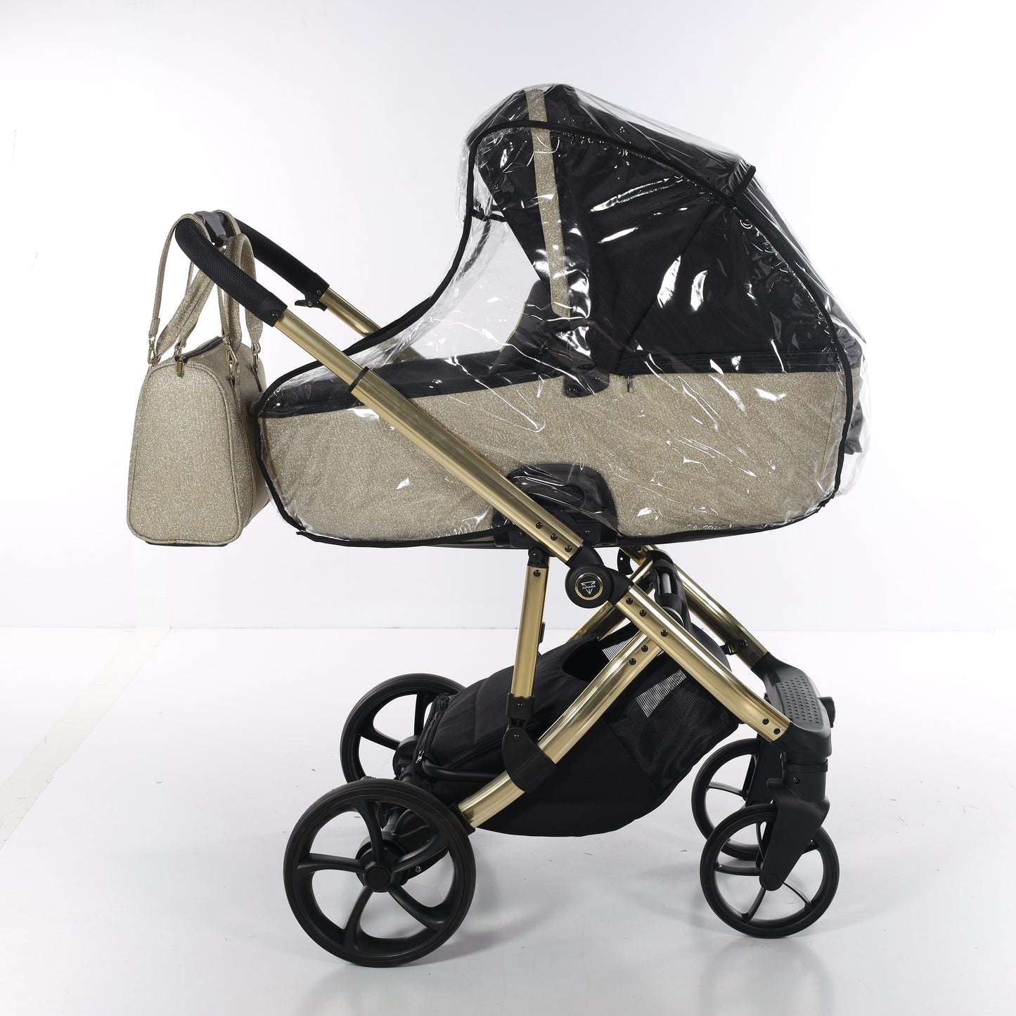 Junama TERMO GLITTER 2 in 1 , prams and stroller, V3 BLACK GOLD