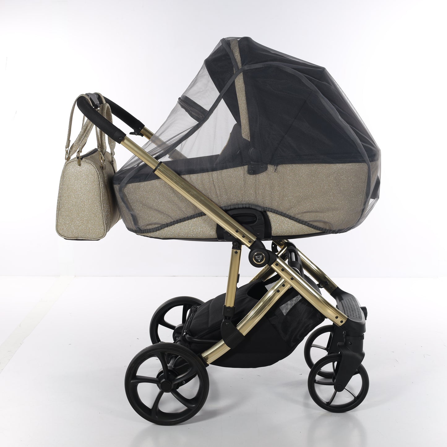 Junama TERMO GLITTER 2 in 1 , prams and stroller, V3 BLACK GOLD