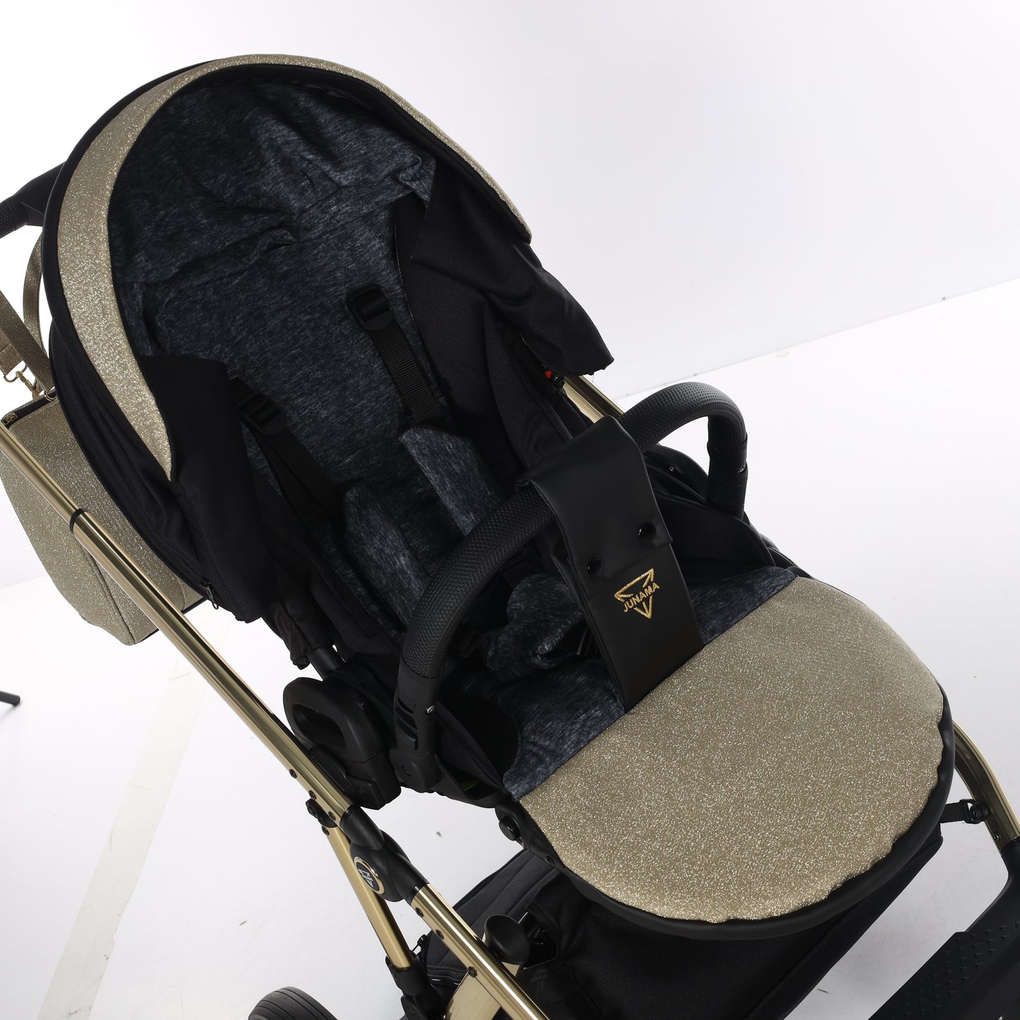 Junama TERMO GLITTER 2 in 1 , prams and stroller, V3 BLACK GOLD