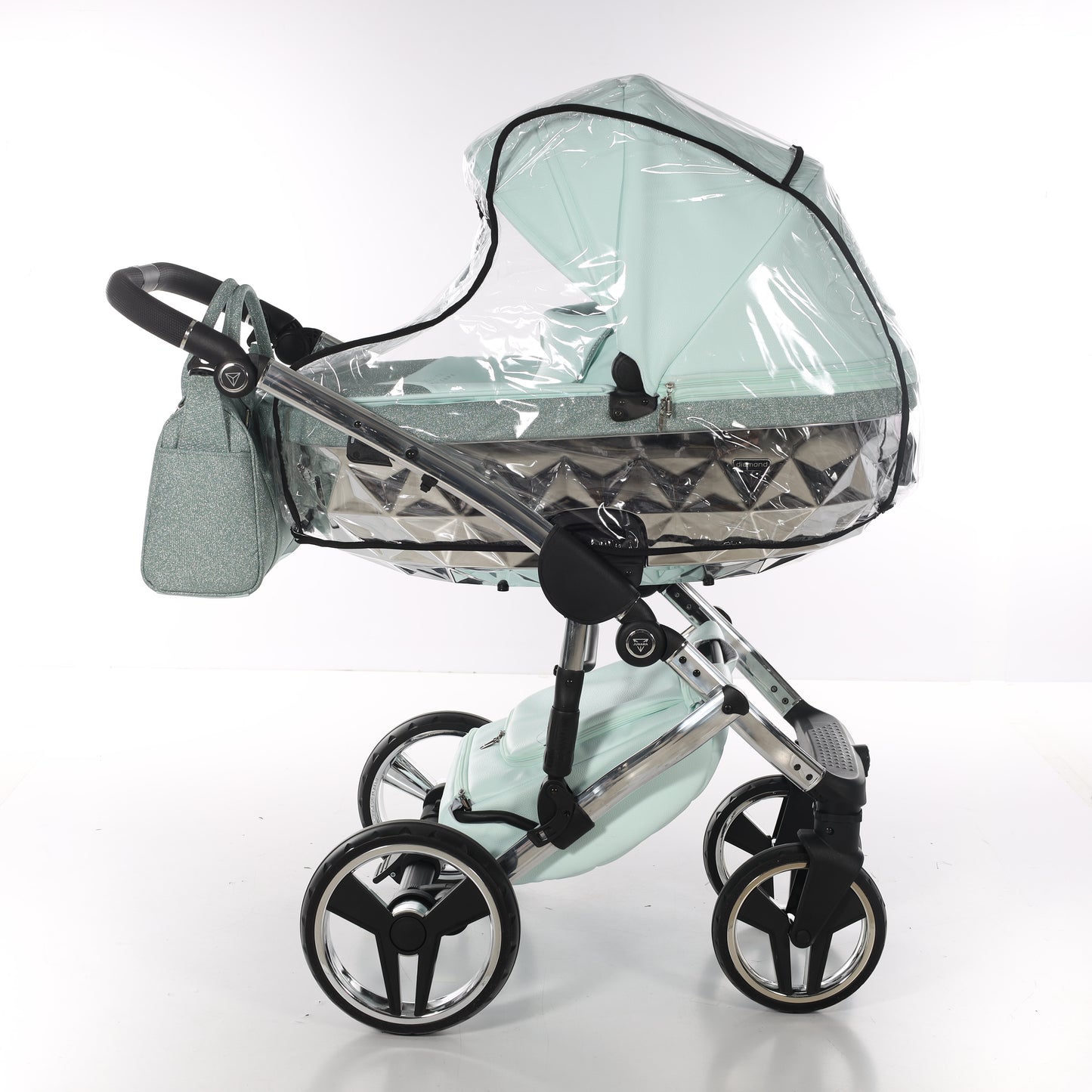 Junama HANDCRAFT GLITTER V3 2 in 1 , prams and stroller, MINT