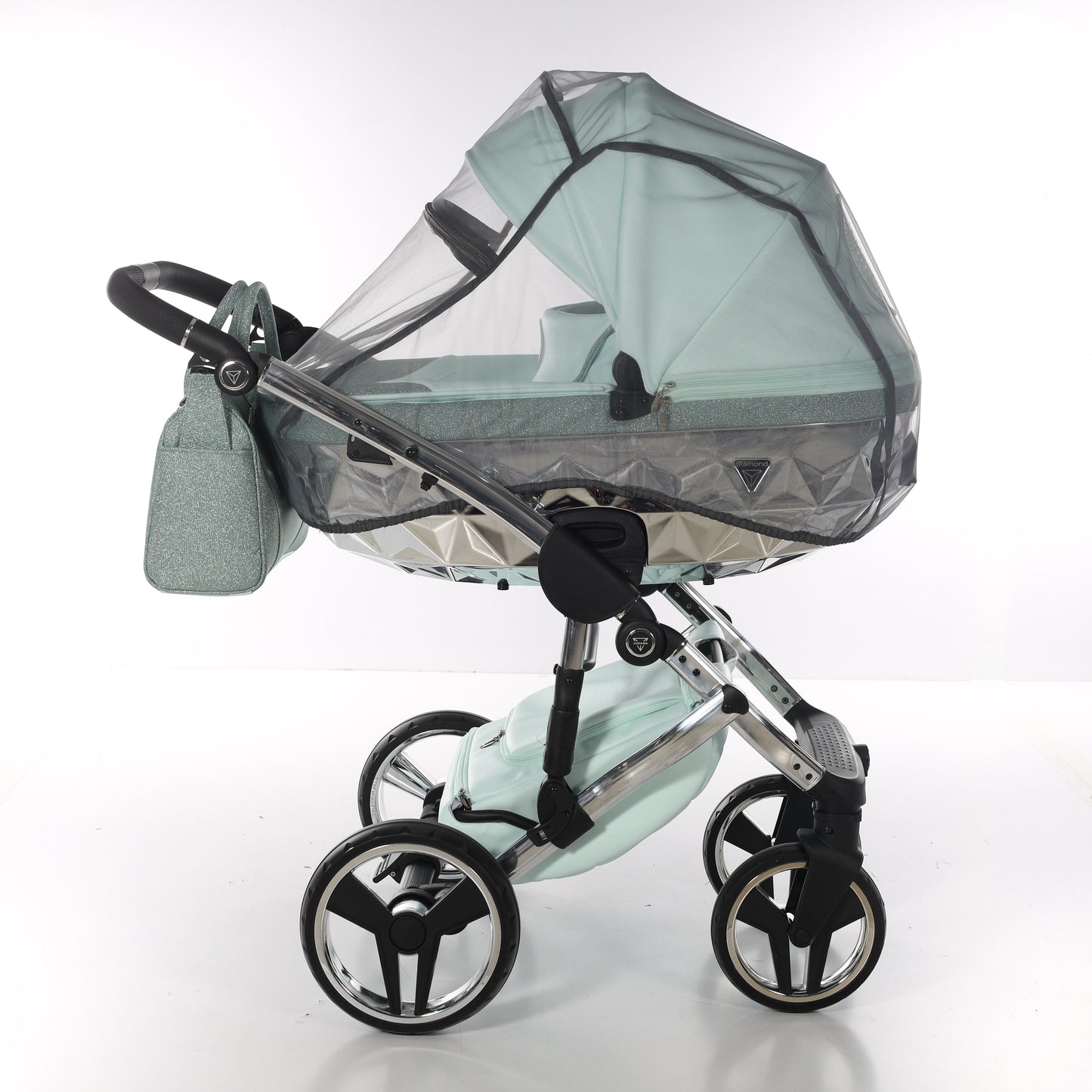 Junama HANDCRAFT GLITTER V3 2 in 1 , prams and stroller, MINT