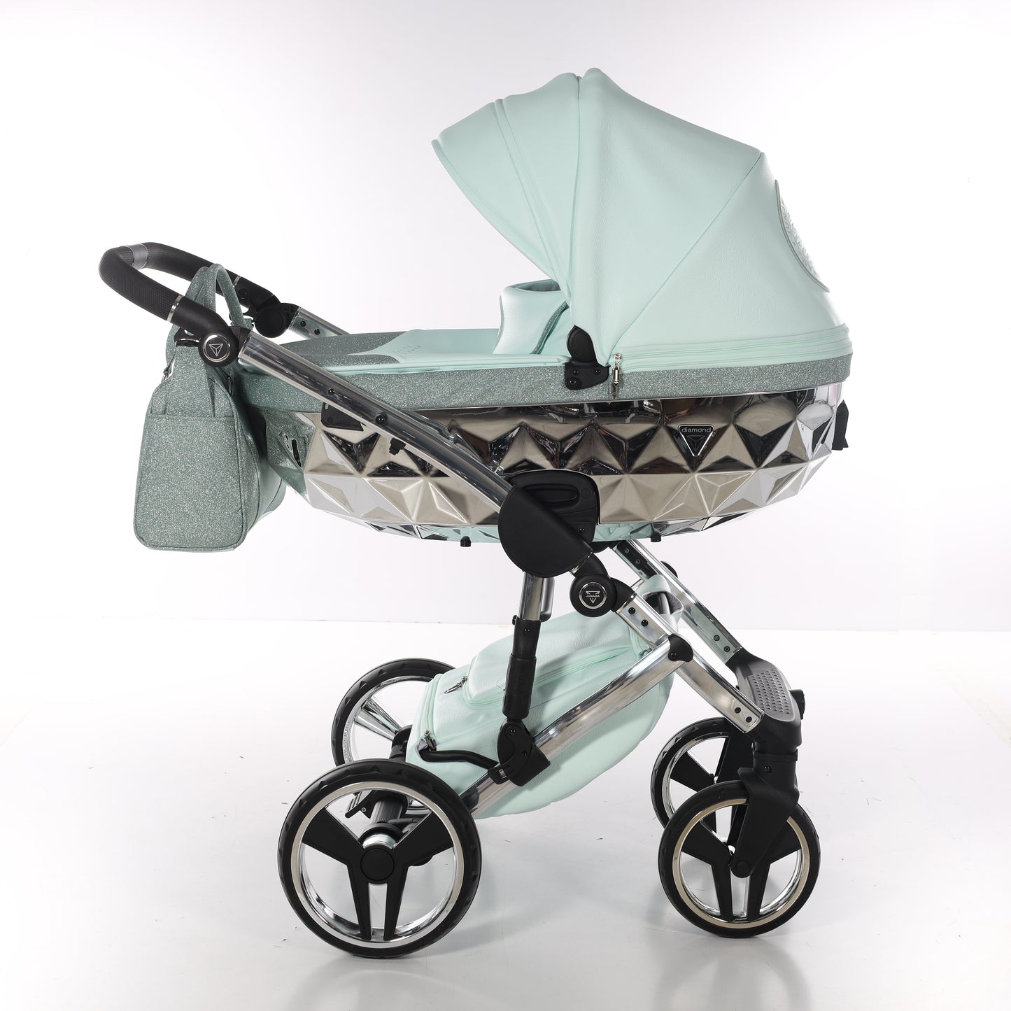 Junama HANDCRAFT GLITTER V3 2 in 1 , prams and stroller, MINT