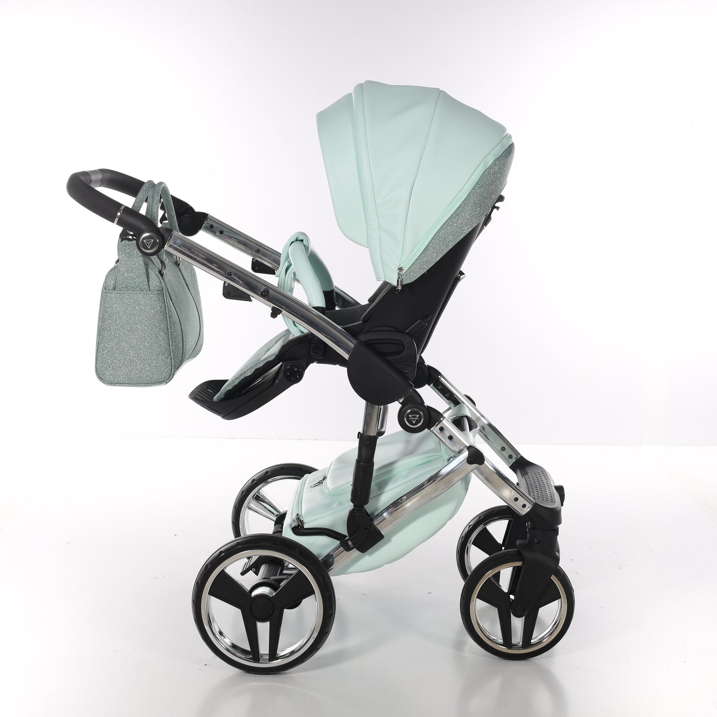 Junama HANDCRAFT GLITTER V3 2 in 1 , prams and stroller, MINT