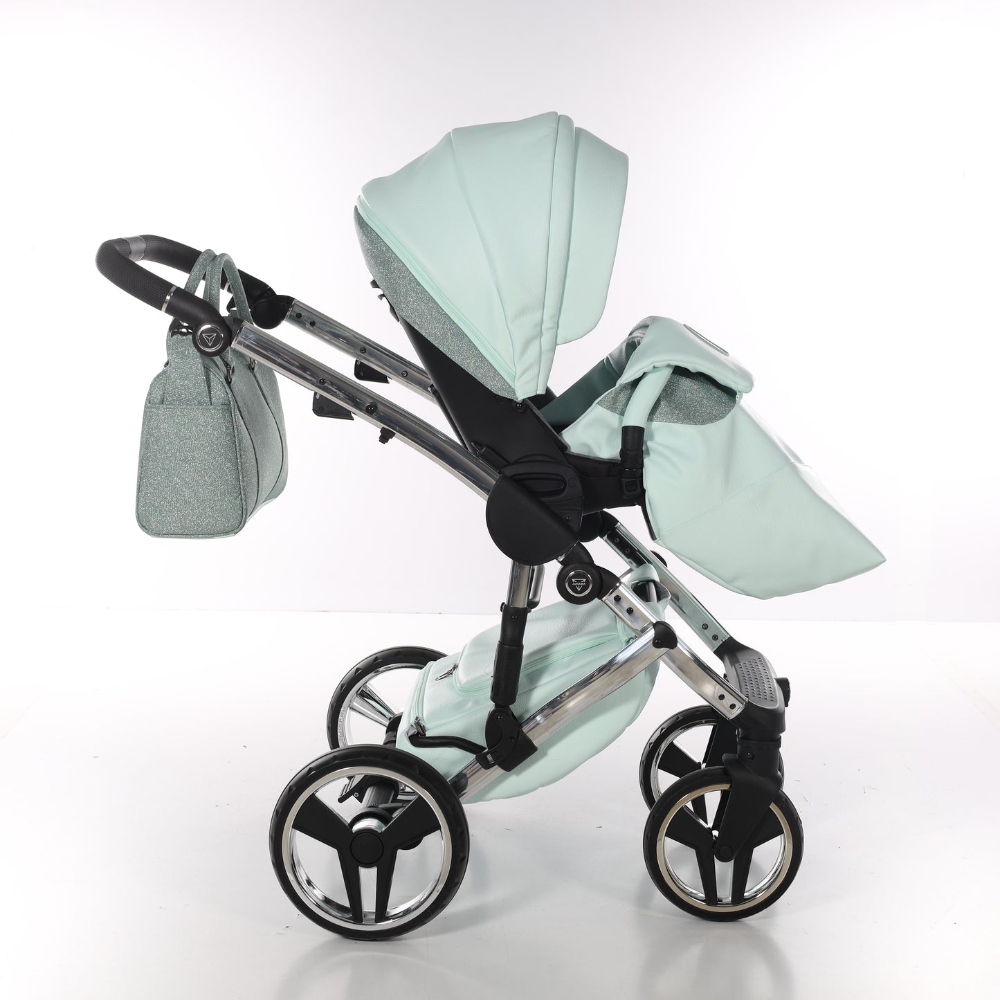 Junama HANDCRAFT GLITTER V3 2 in 1 , prams and stroller, MINT