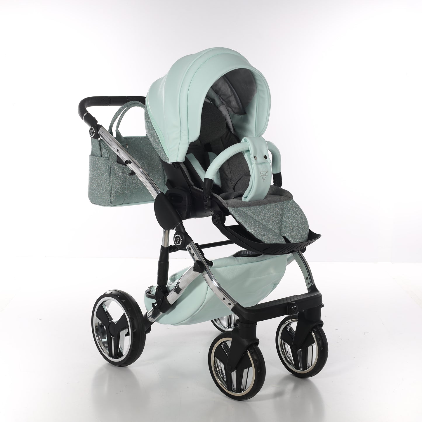 Junama HANDCRAFT GLITTER V3 2 in 1 , prams and stroller, MINT