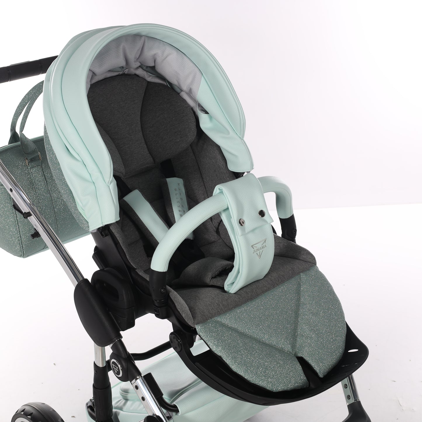 Junama HANDCRAFT GLITTER V3 2 in 1 , prams and stroller, MINT
