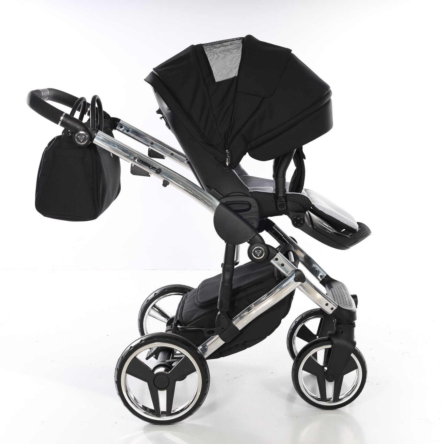 Junama S LINE V3 2 in 1 , prams and stroller, BLACK SILVER