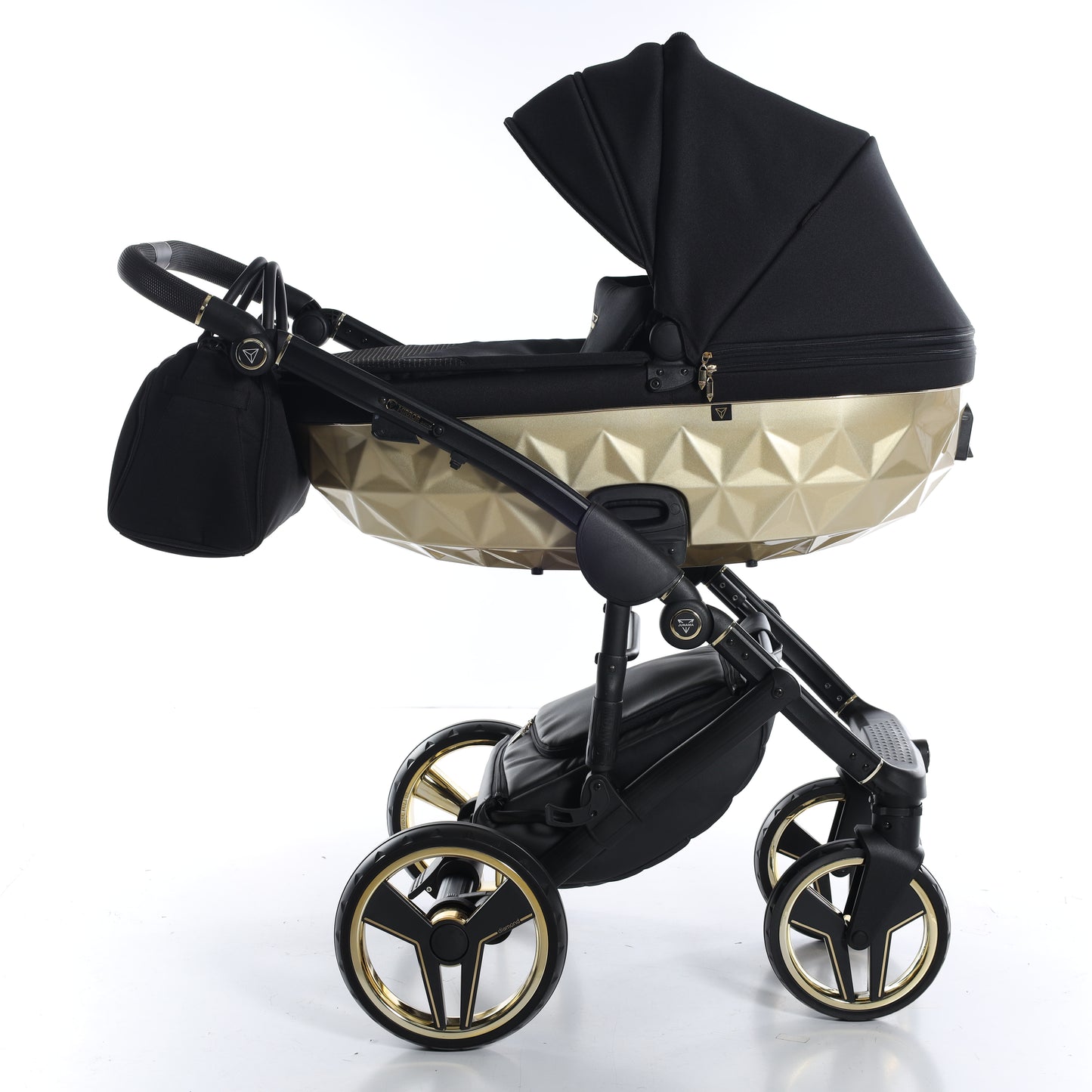Junama FLUO V3 SATIN 2 in 1 , prams and stroller, BLACK GOLD