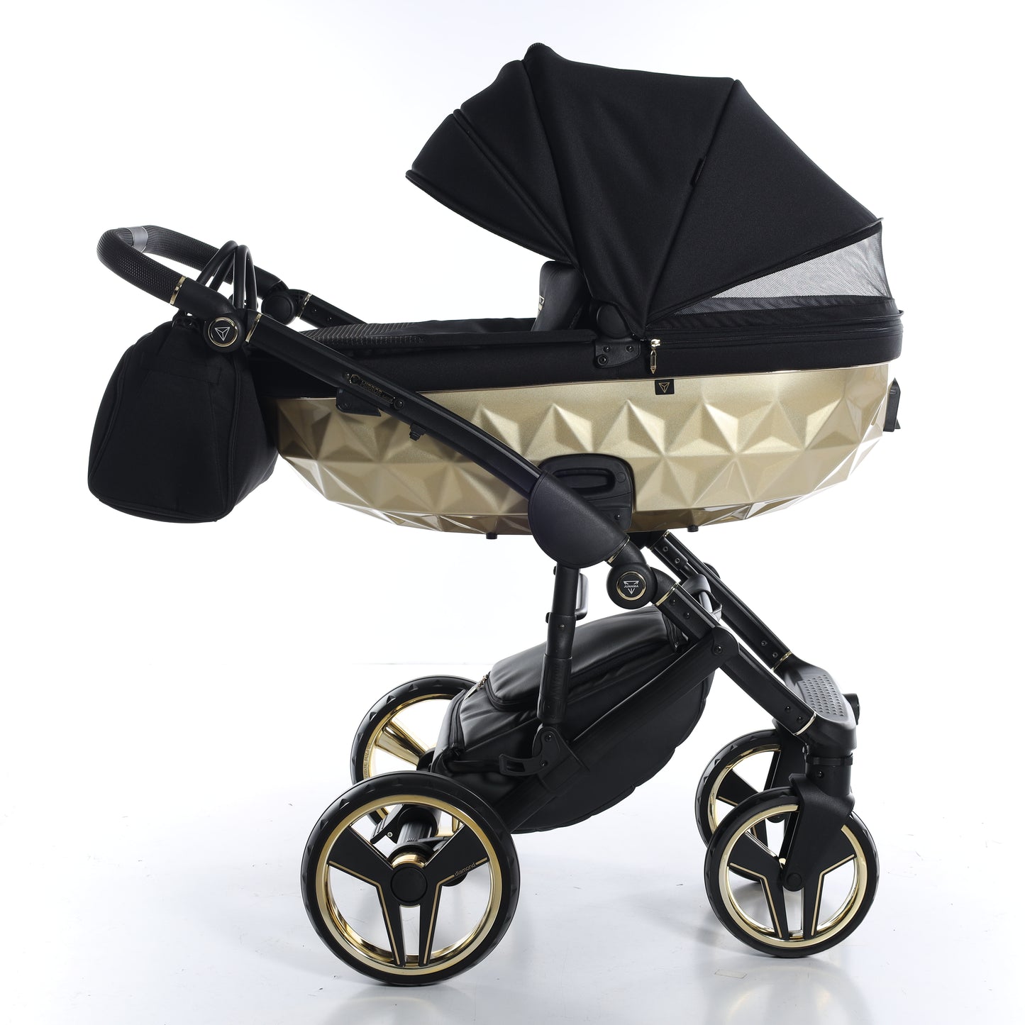 Junama FLUO V3 SATIN 2 in 1 , prams and stroller, BLACK GOLD