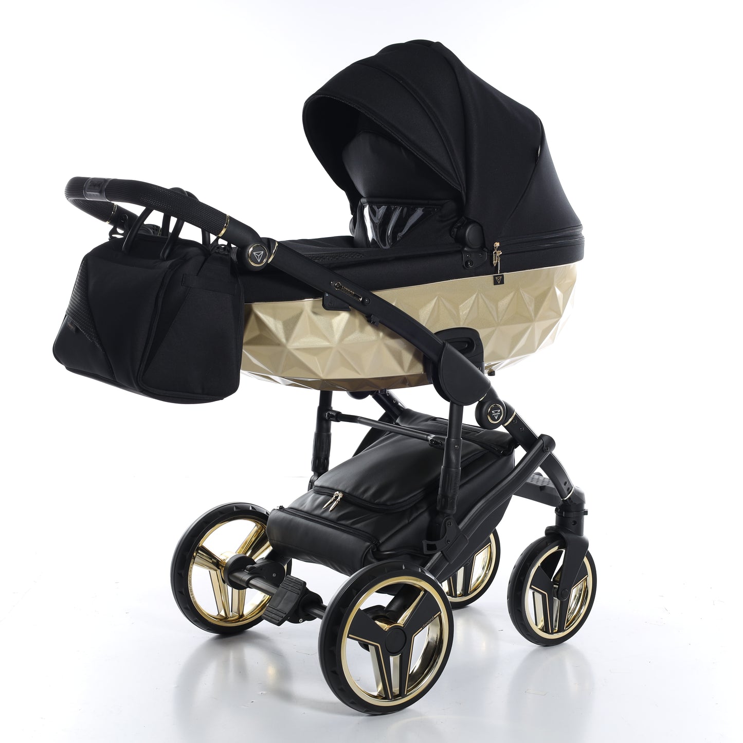 Junama FLUO V3 SATIN 2 in 1 , prams and stroller, BLACK GOLD