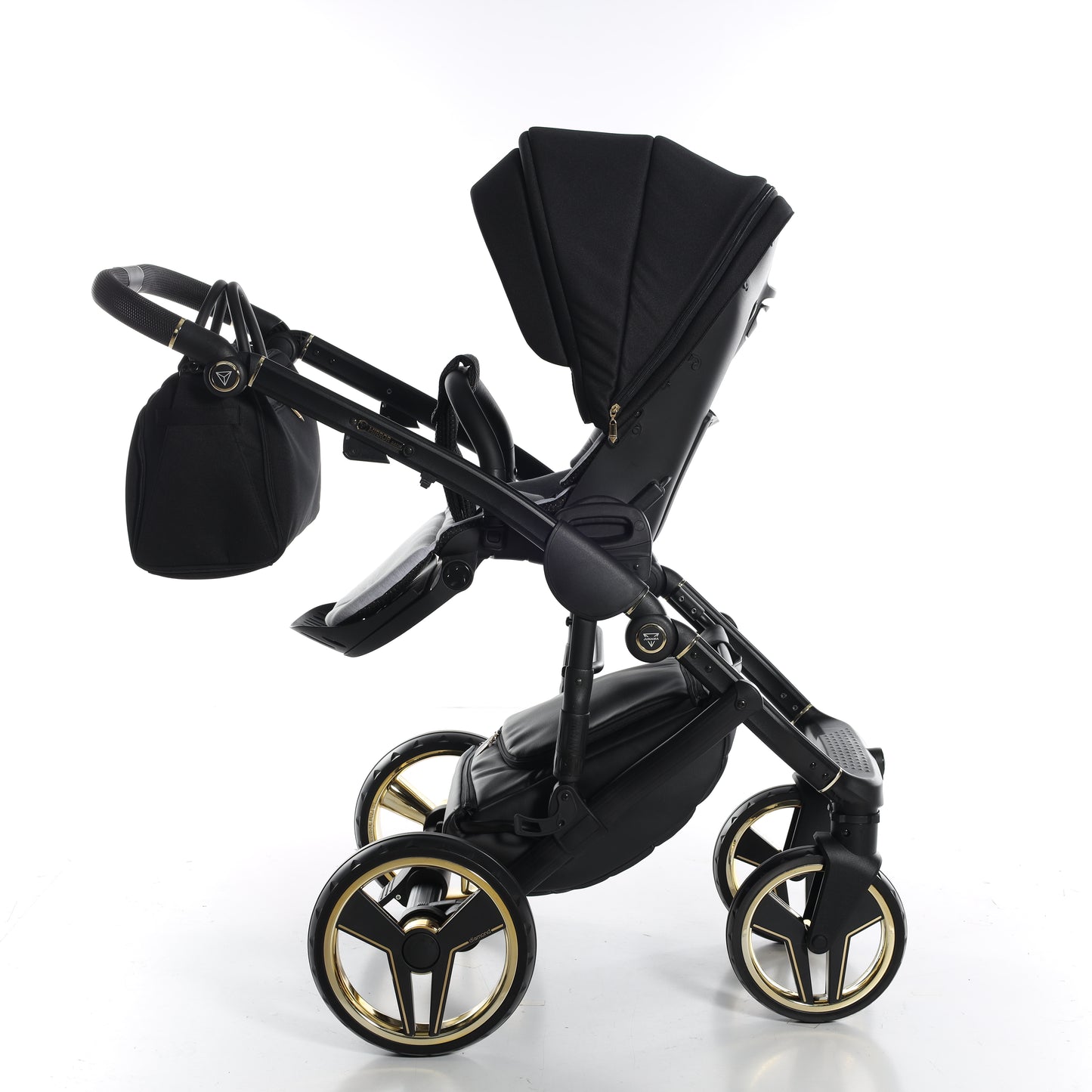 Junama FLUO V3 SATIN 2 in 1 , prams and stroller, BLACK GOLD