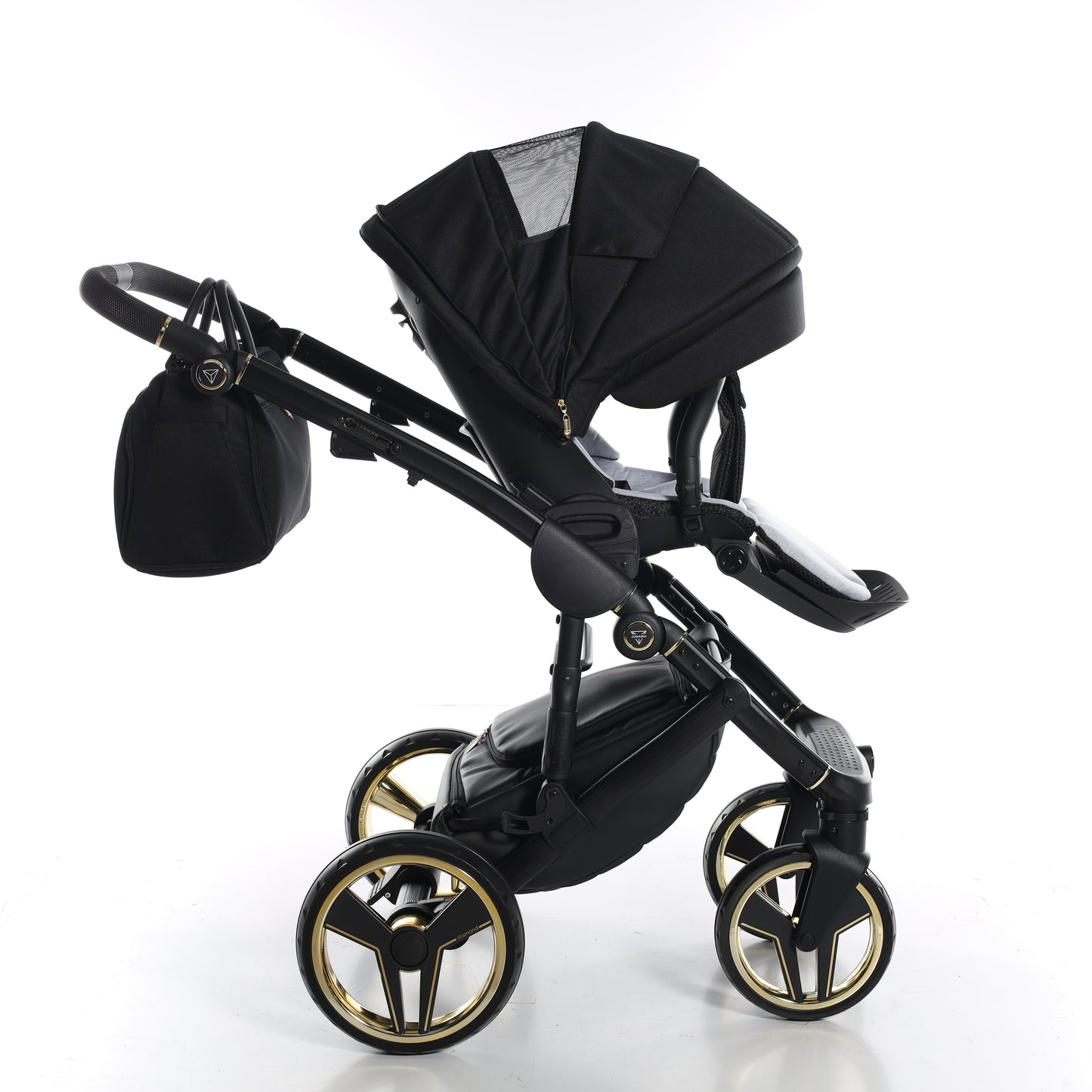 Junama FLUO V3 SATIN 2 in 1 , prams and stroller, BLACK GOLD