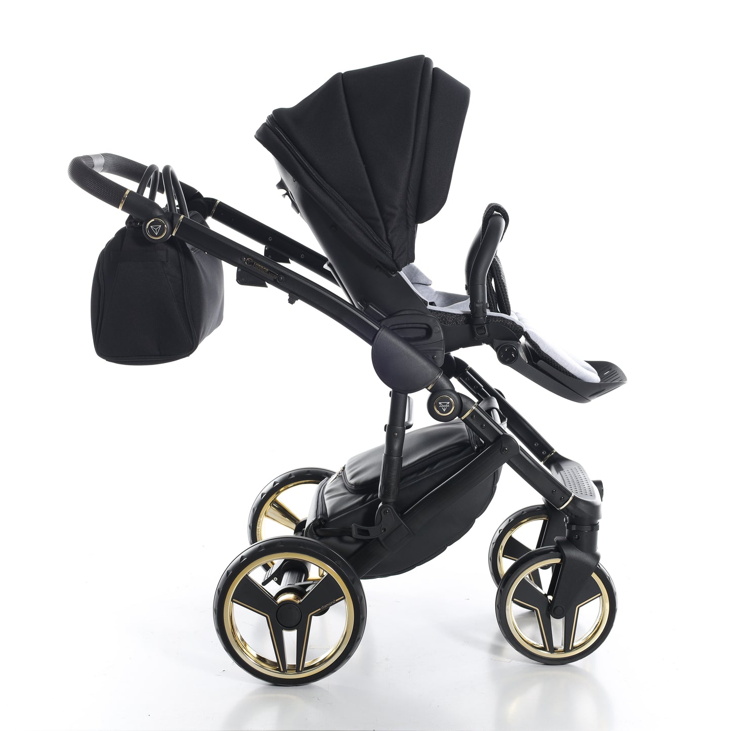 Junama FLUO V3 SATIN 2 in 1 , prams and stroller, BLACK GOLD