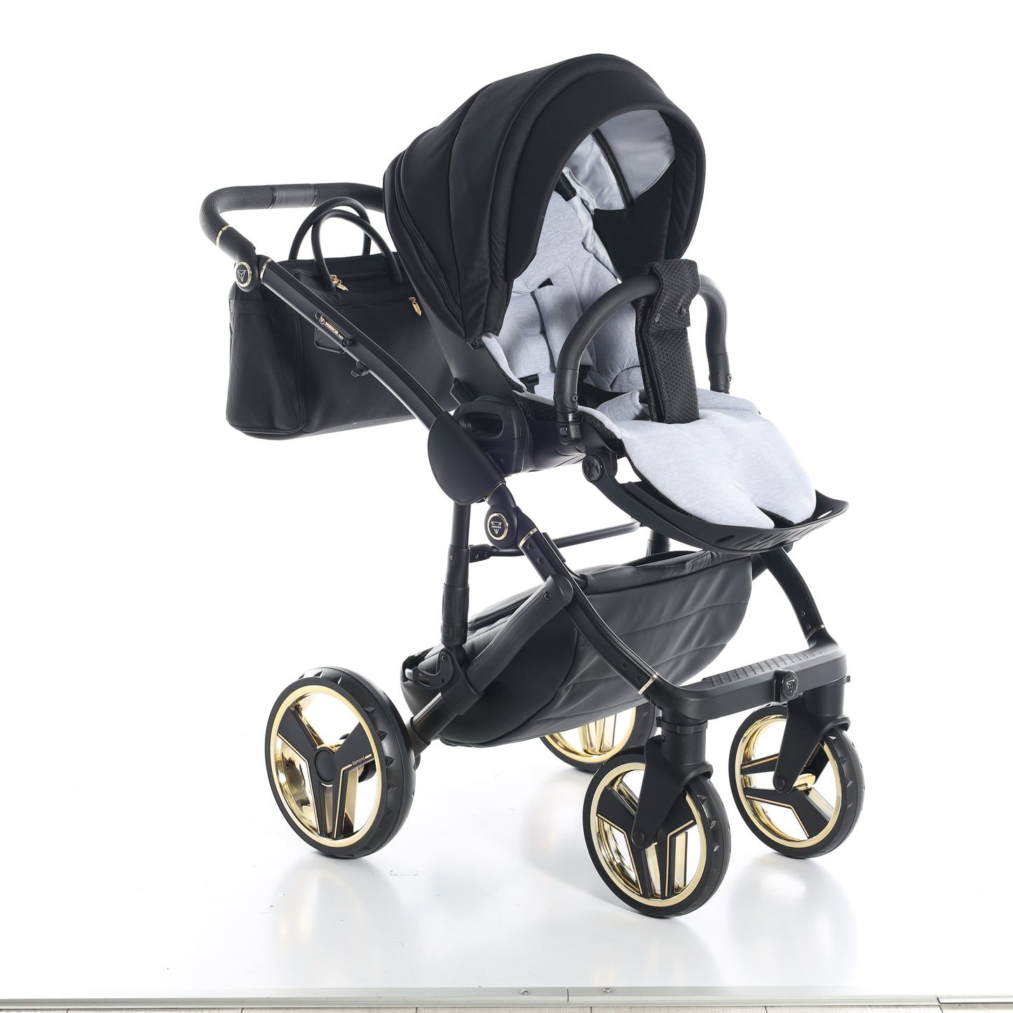 Junama FLUO V3 SATIN 2 in 1 , prams and stroller, BLACK GOLD