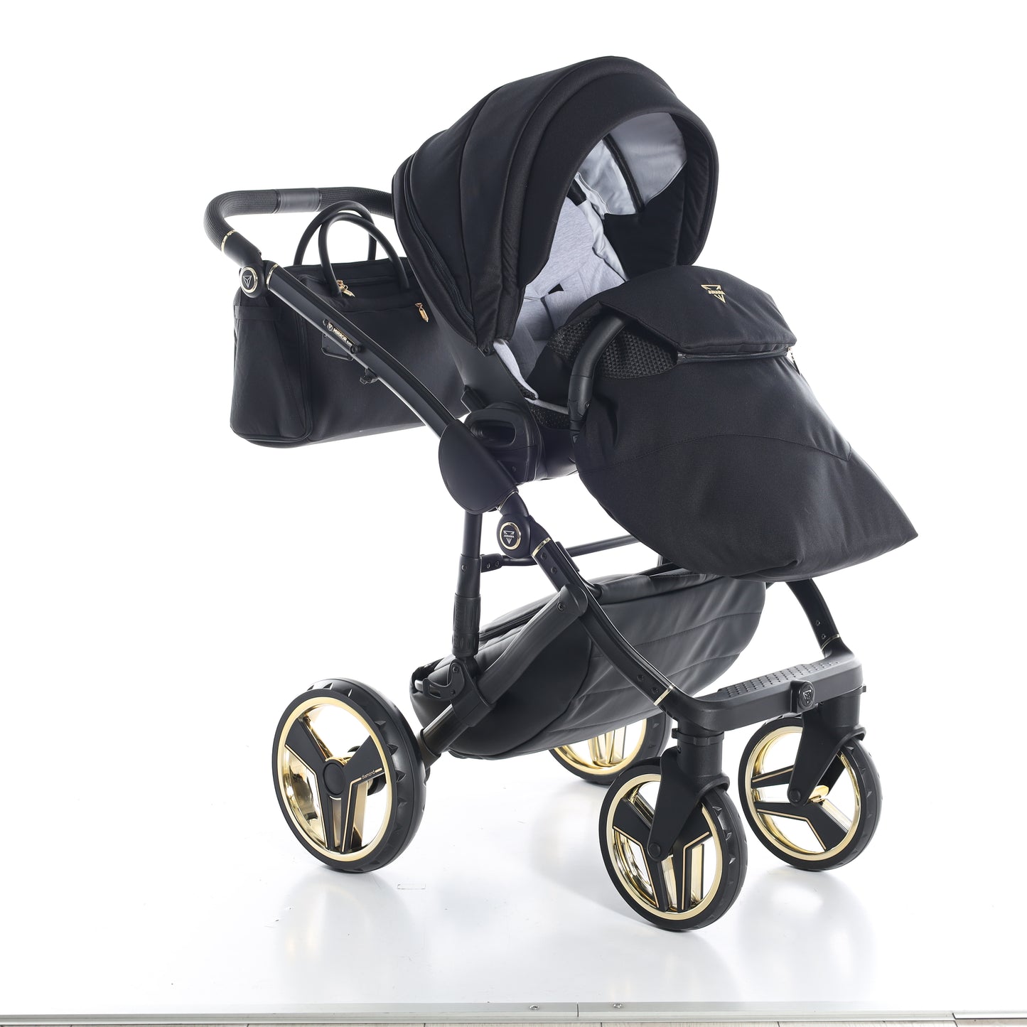 Junama FLUO V3 SATIN 2 in 1 , prams and stroller, BLACK GOLD