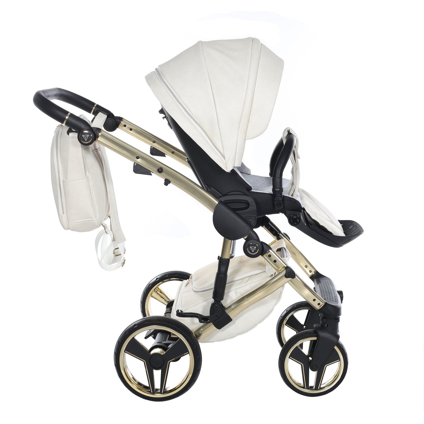 Junama HANDCRAFT FERO V3 2 in 1 , prams and stroller,WHITE GOLD